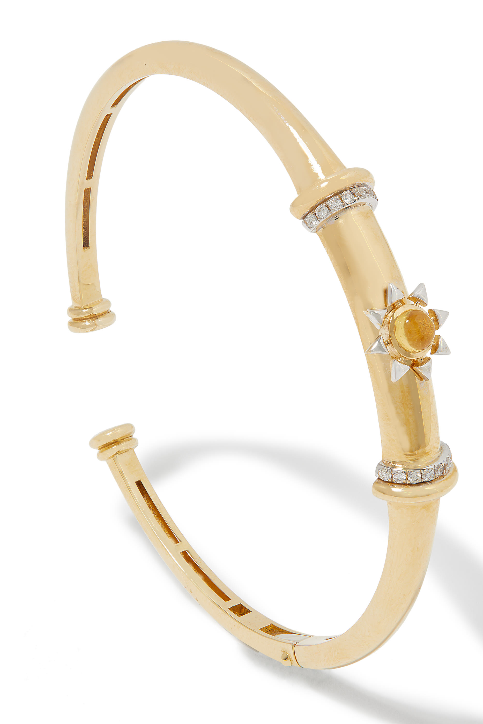 Warrior Star Seed Bangle, 18k Yellow Gold & Diamonds, Citrine