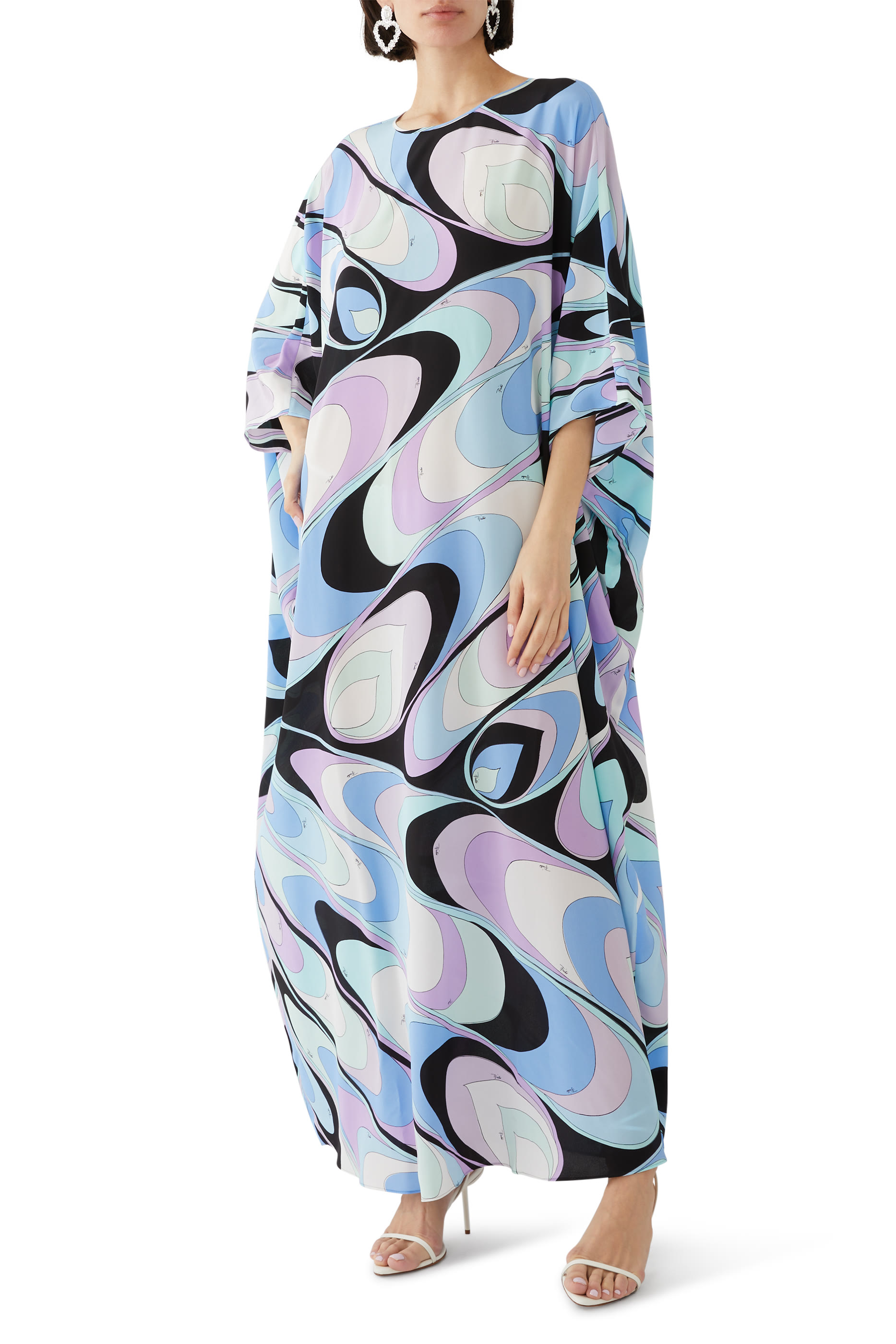 Onde-Print Silk Kaftan