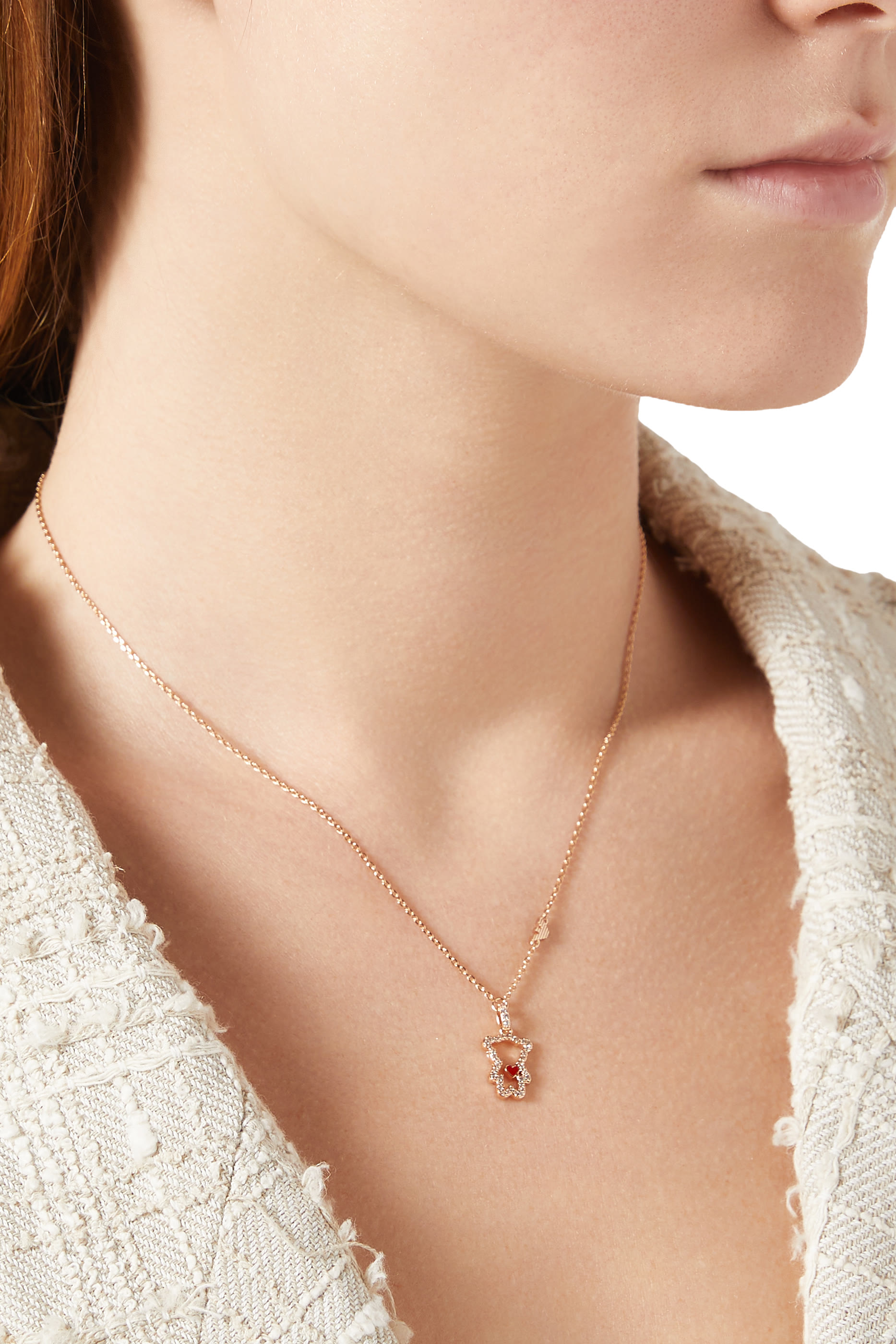 Pendant Necklace, 14k Brass & Cubic Zirconia