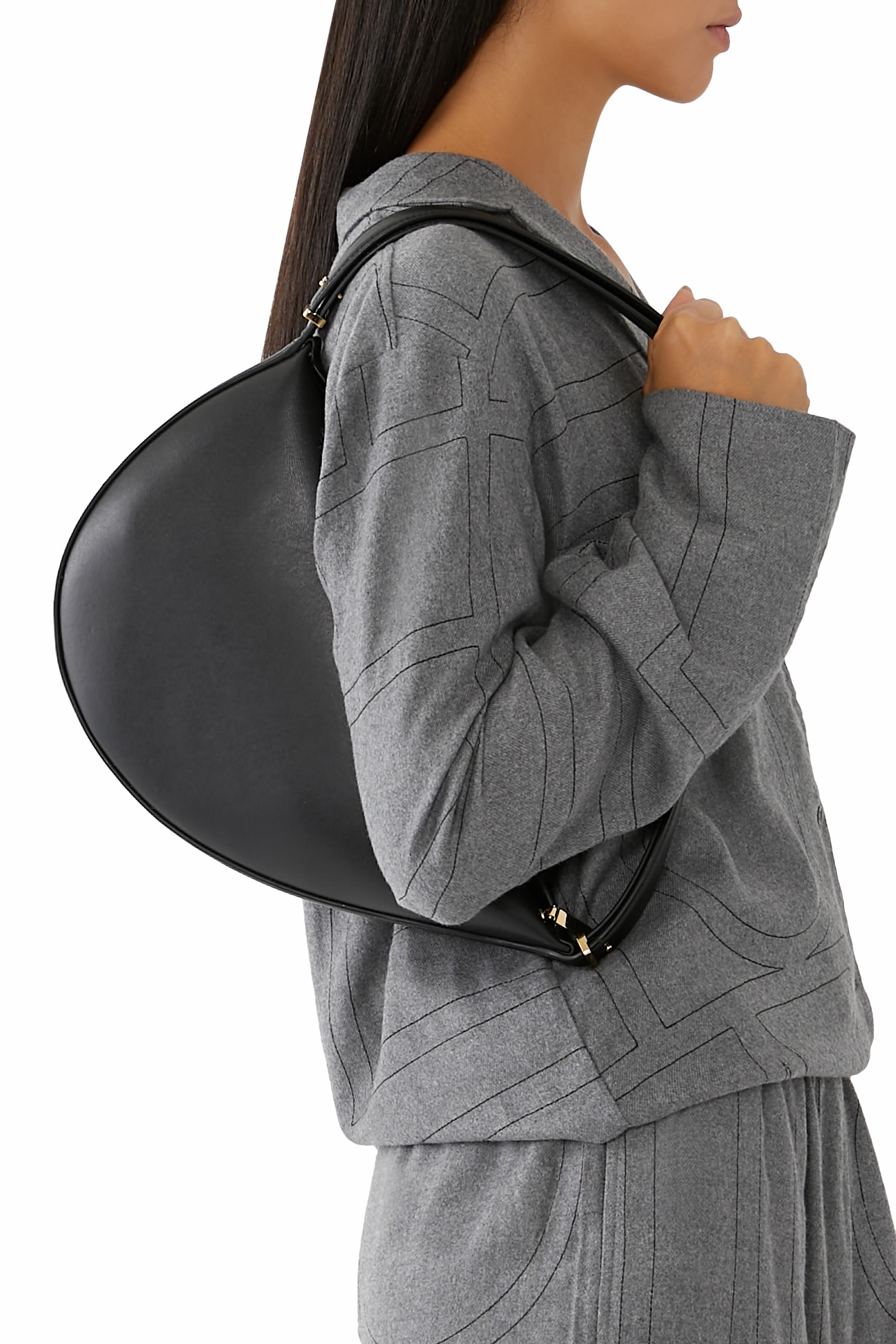 Scooped Leather Sling Bag