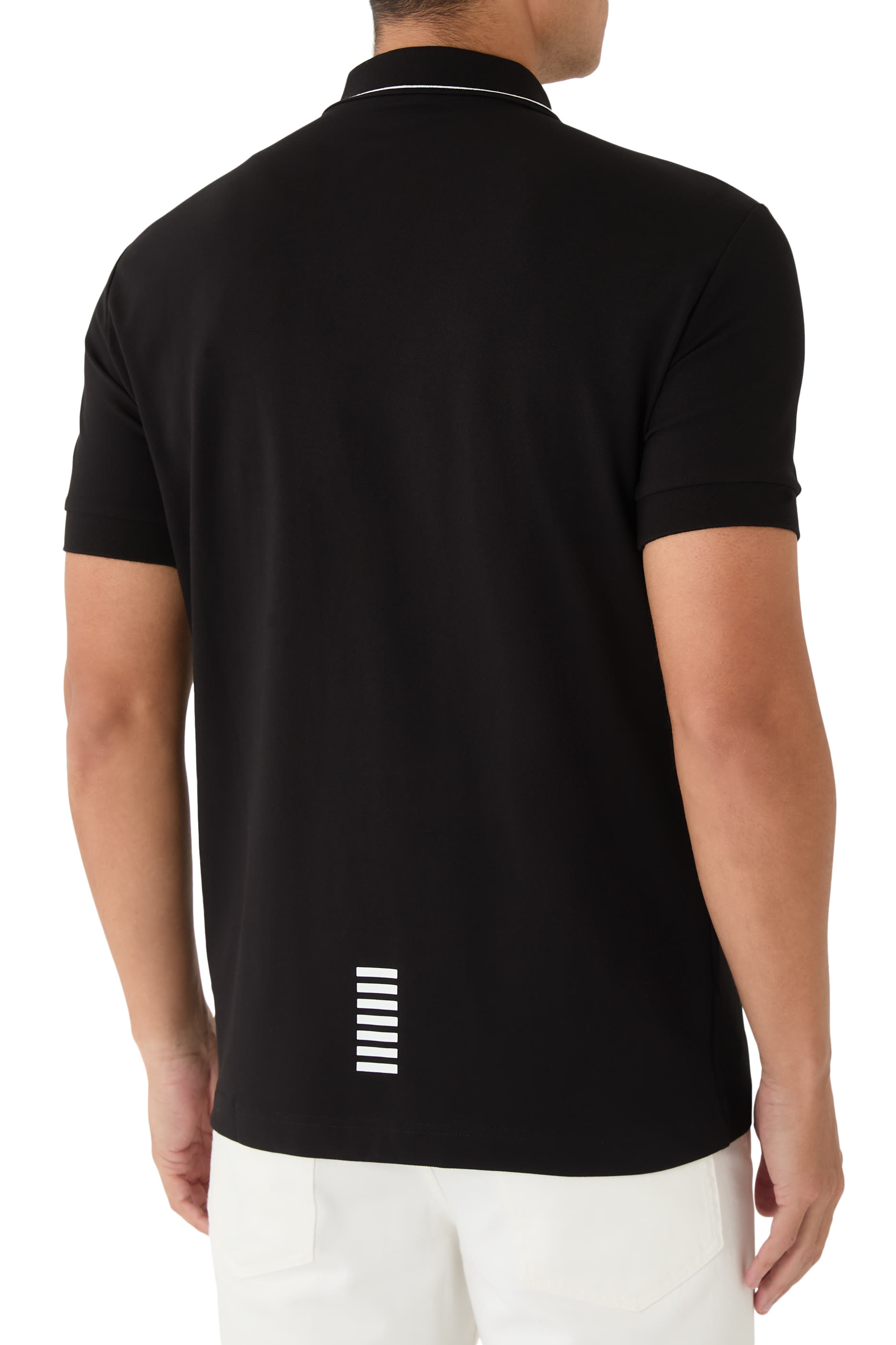 EA7 Logo Cotton Piqué Polo Shirt