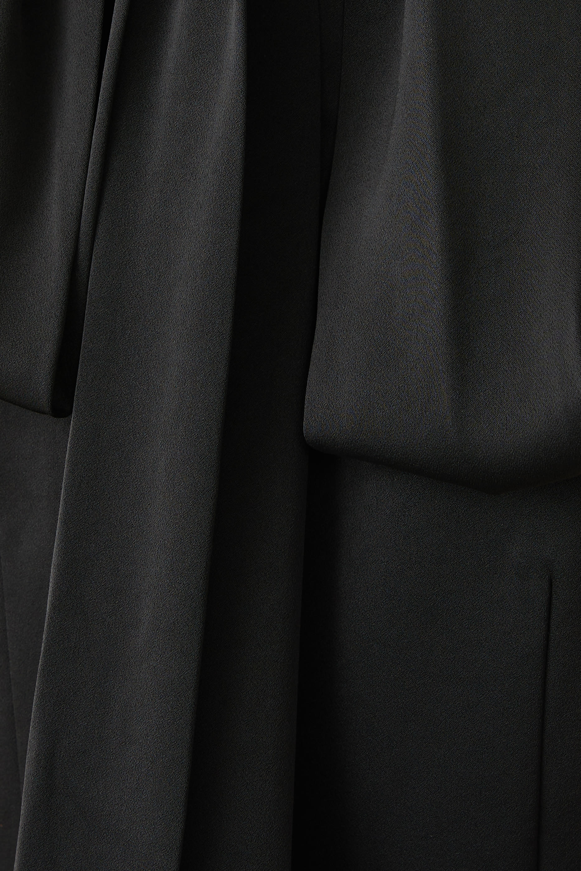 Halter Satin Crepe Scarf Gown