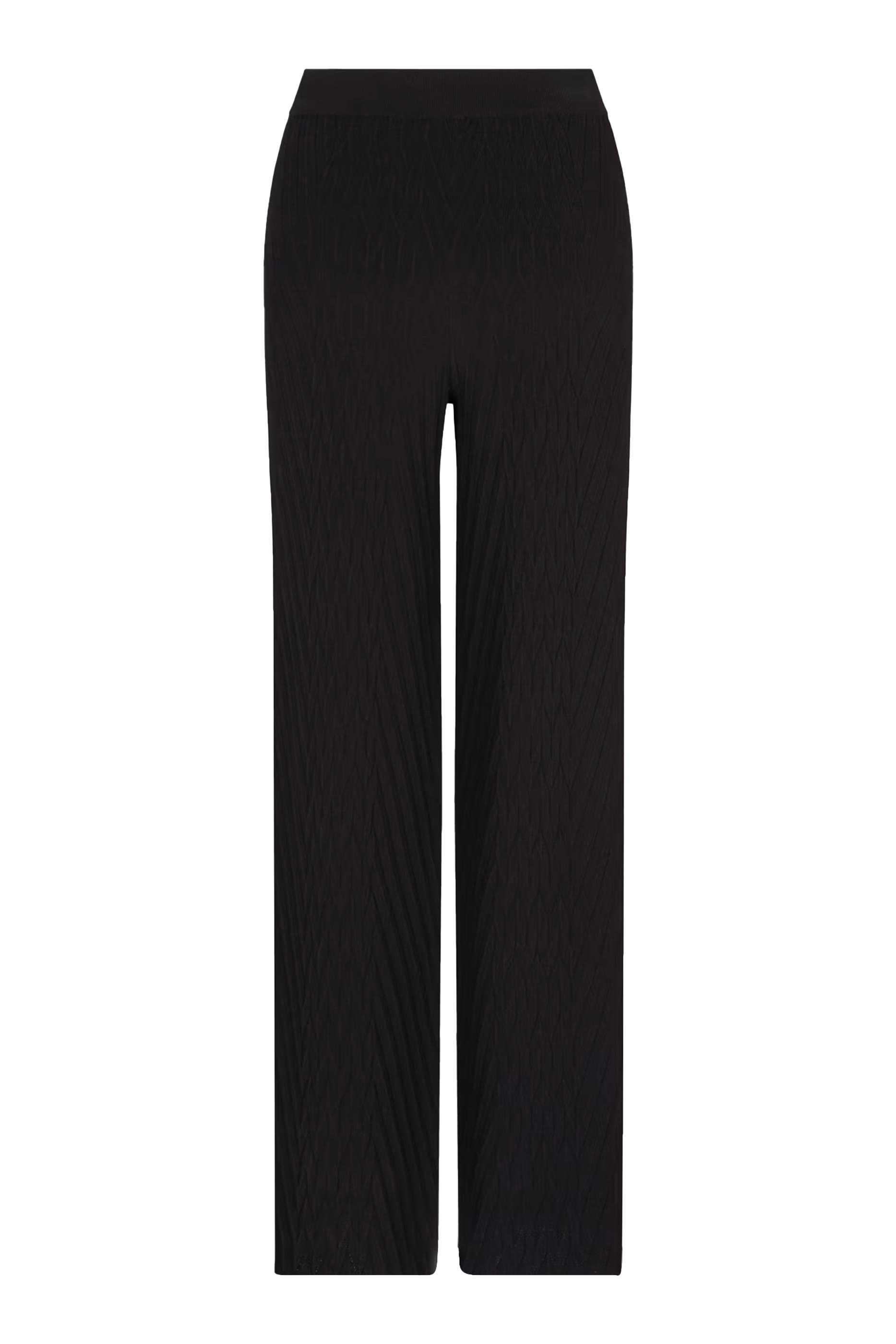 Embossed Motif Viscose-Blend Trousers