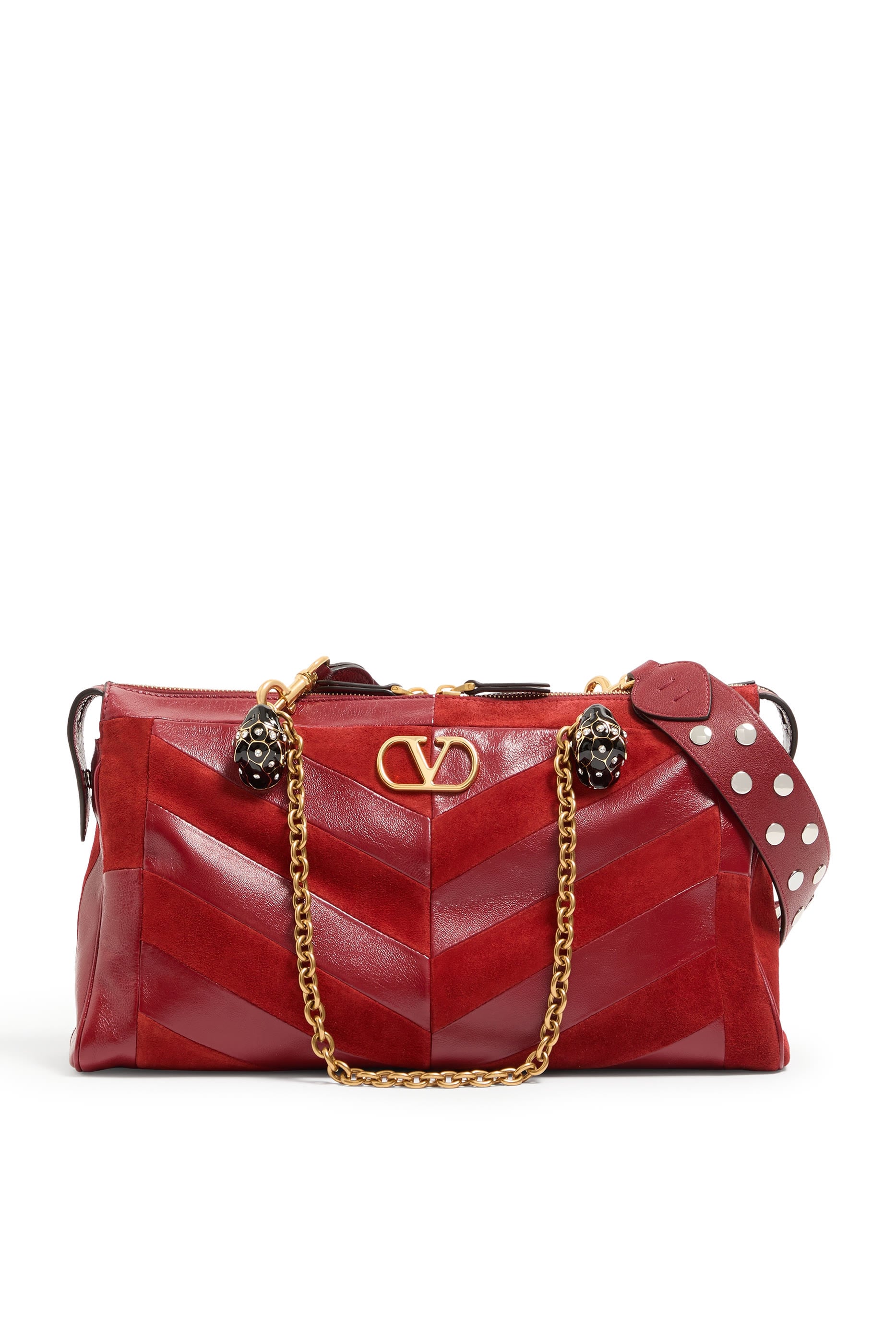 Panthea Chevron Motif Medium Shoulder Bag