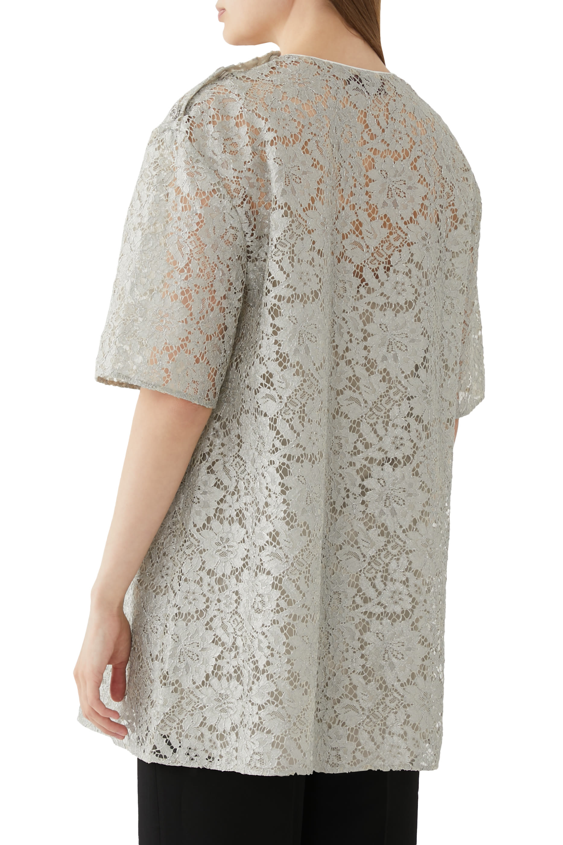 Floral Lace Lam&eacute; Top