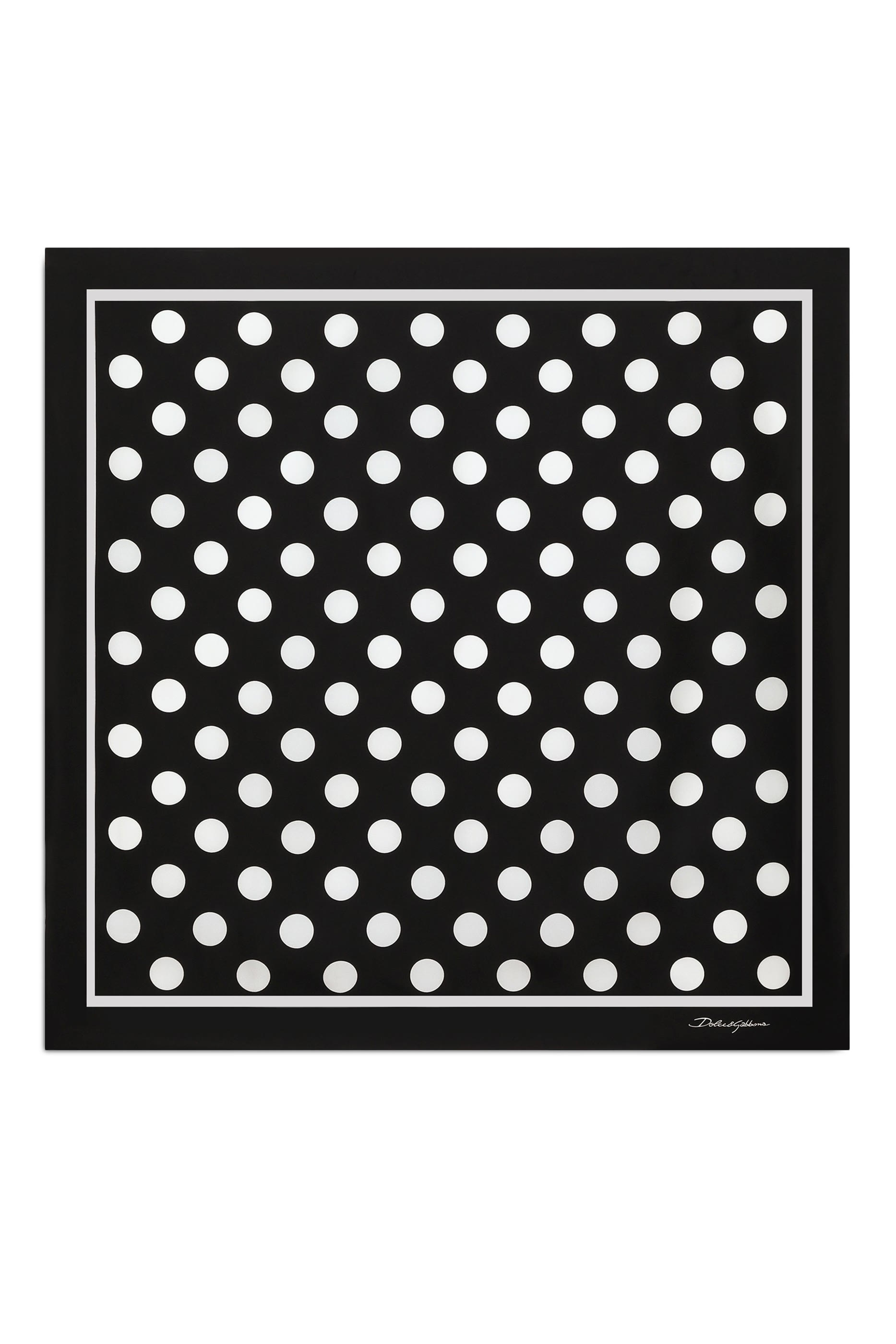 Polka-Dot Print Silk Twill Scarf