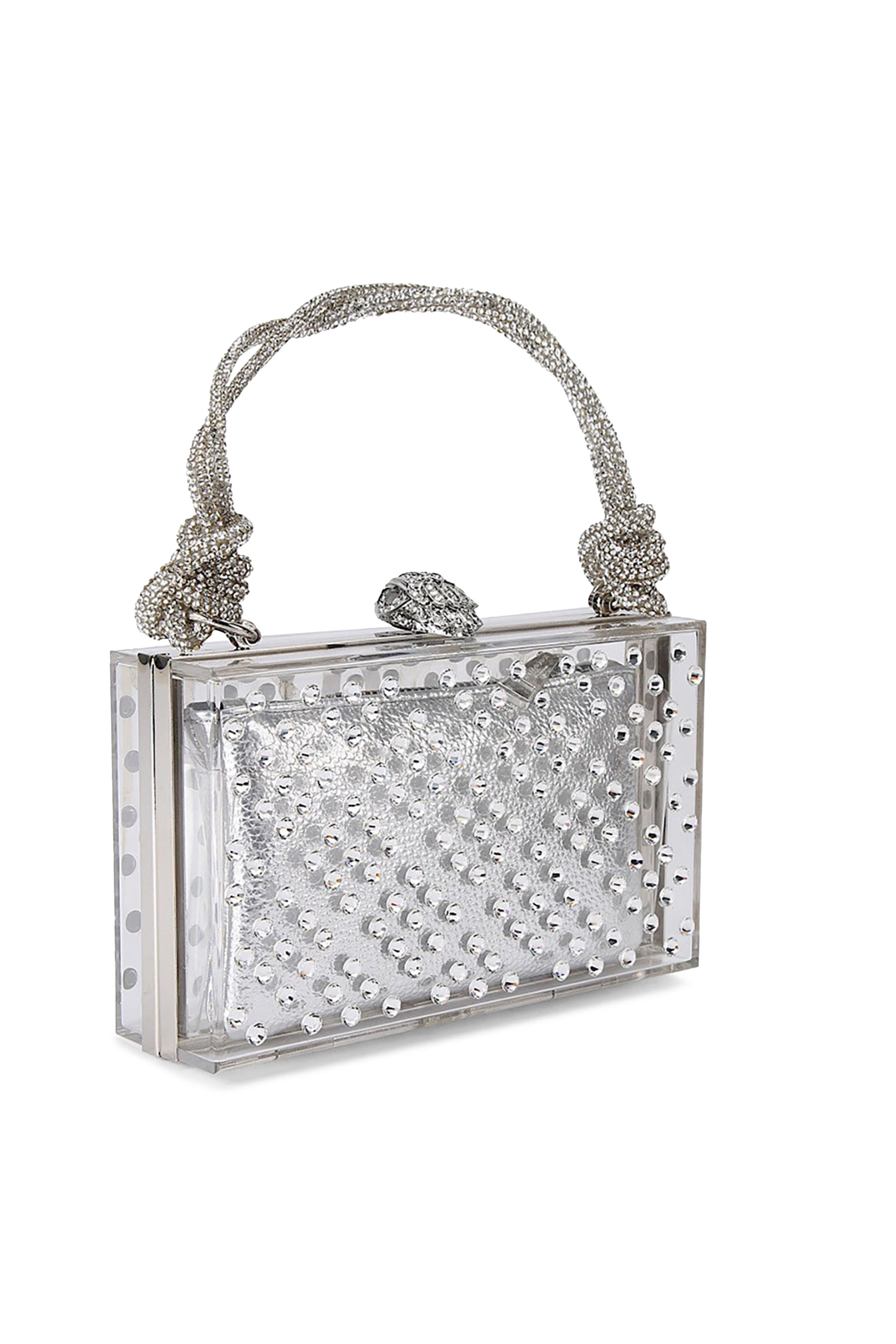 Tortoise Rhinestone Embellished Box Clutch