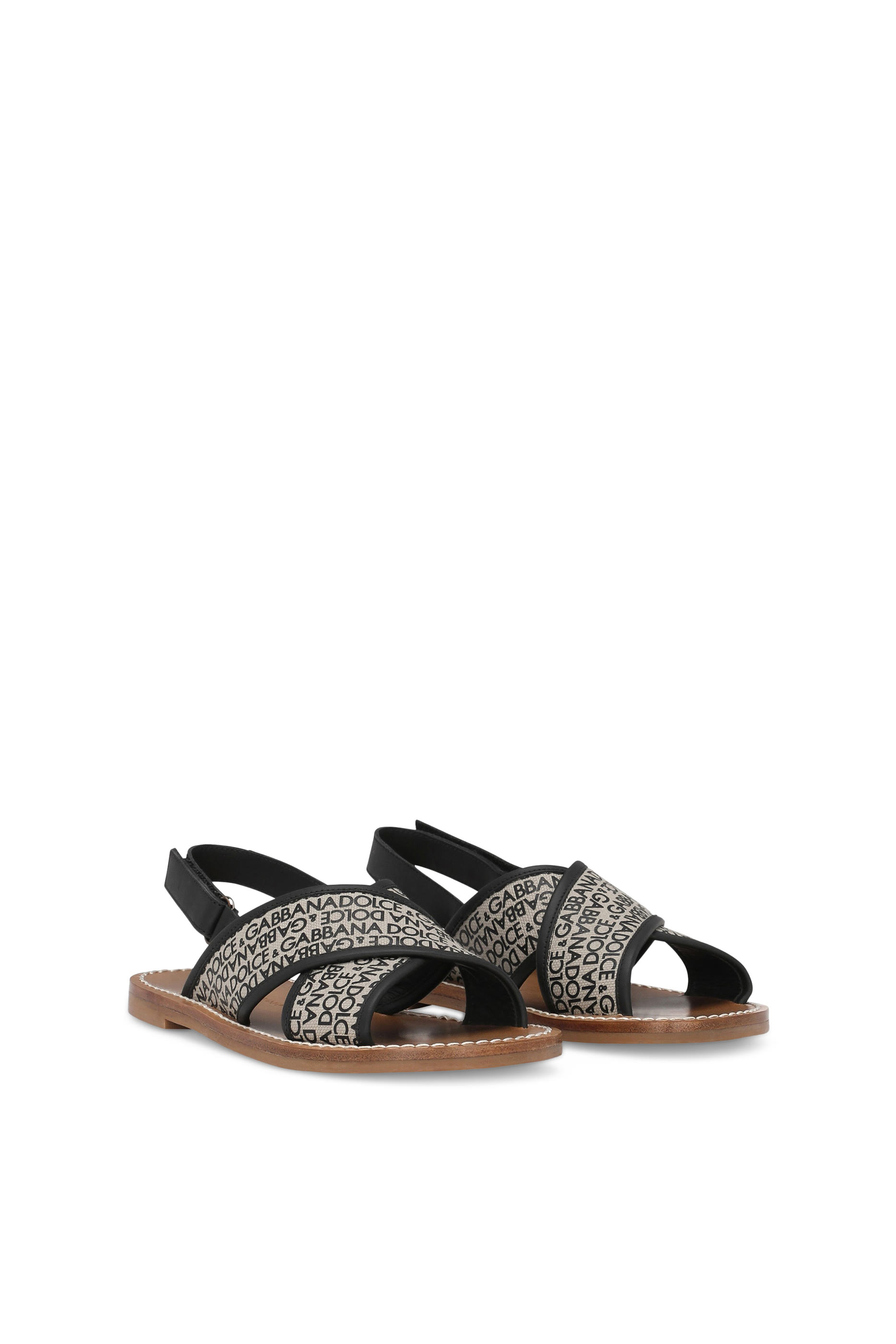 Kids  DG Logo Print Canvas Sandals