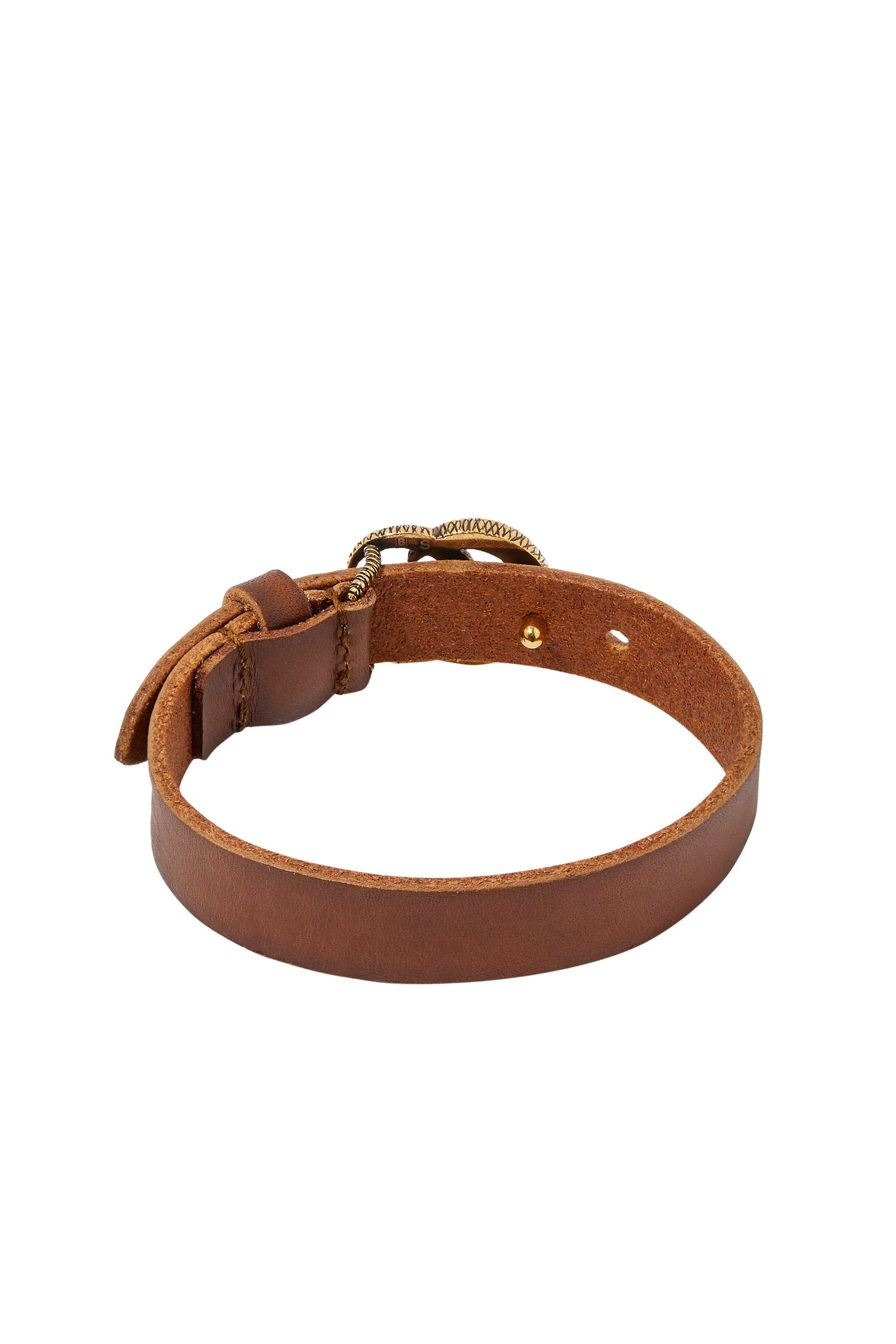 Engraved Double G Leather Bracelet