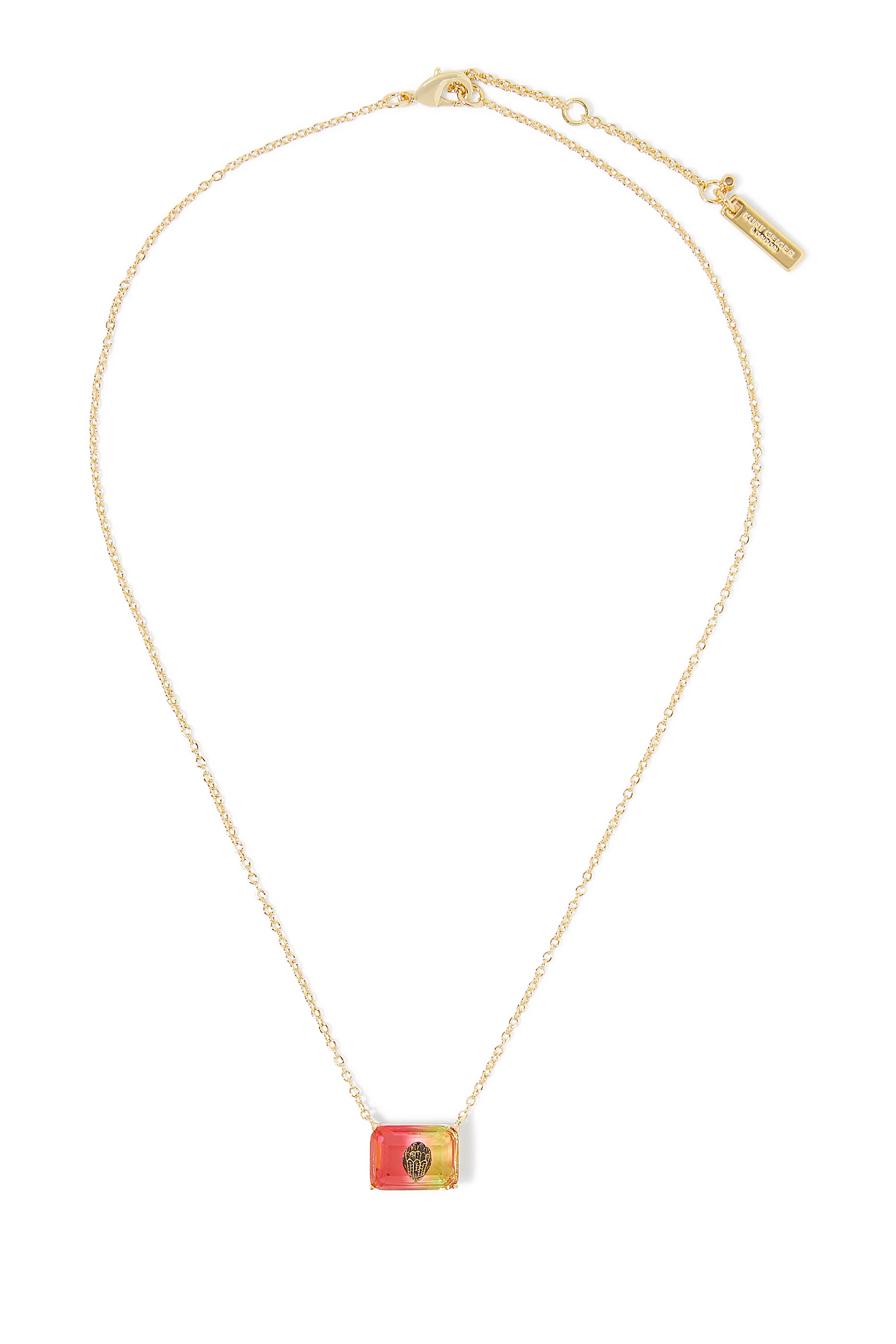 Crystal Necklace, Brass & Semi-precious Tourmaline