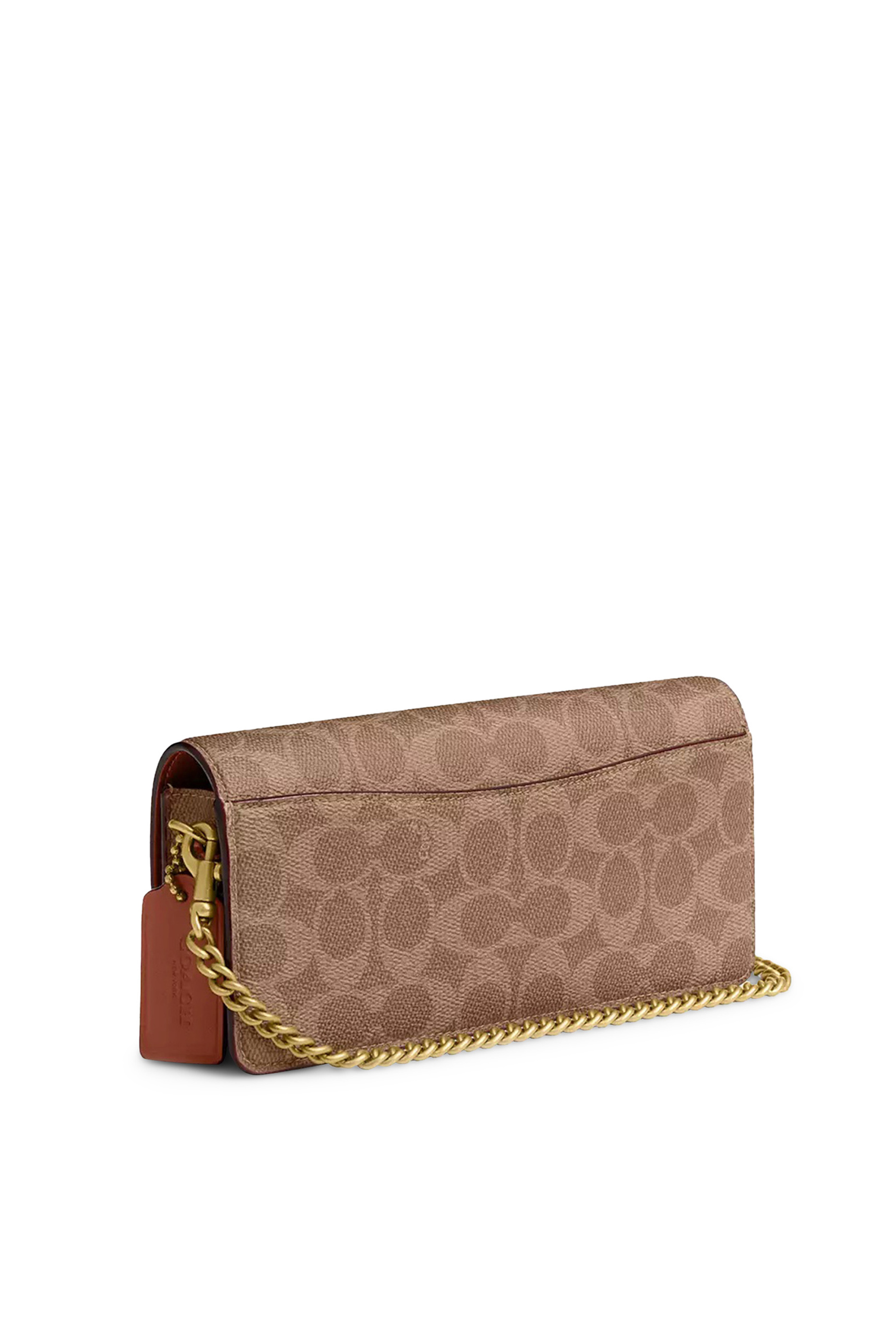 Essential Signature Canvas Long Wallet with Chain