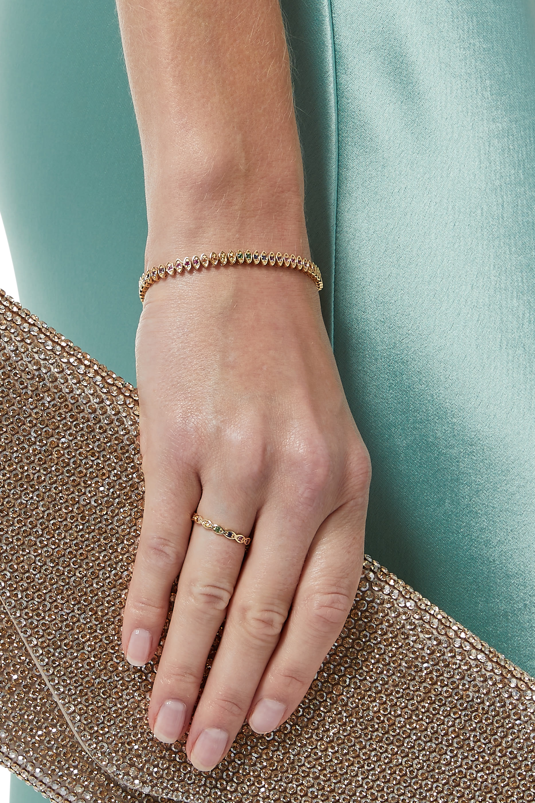 Multi-color Marquis Evil Eye Tennis Bracelet