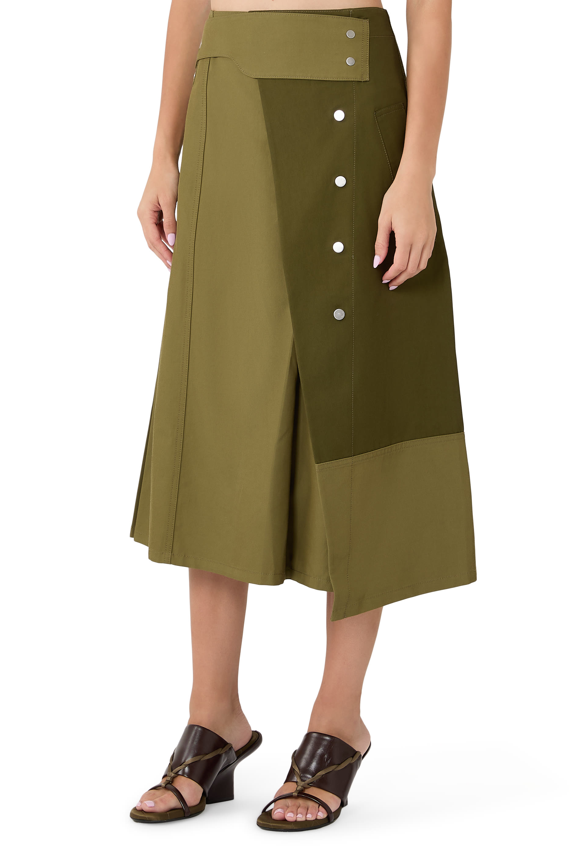 Belted Wrap Utility Skirt