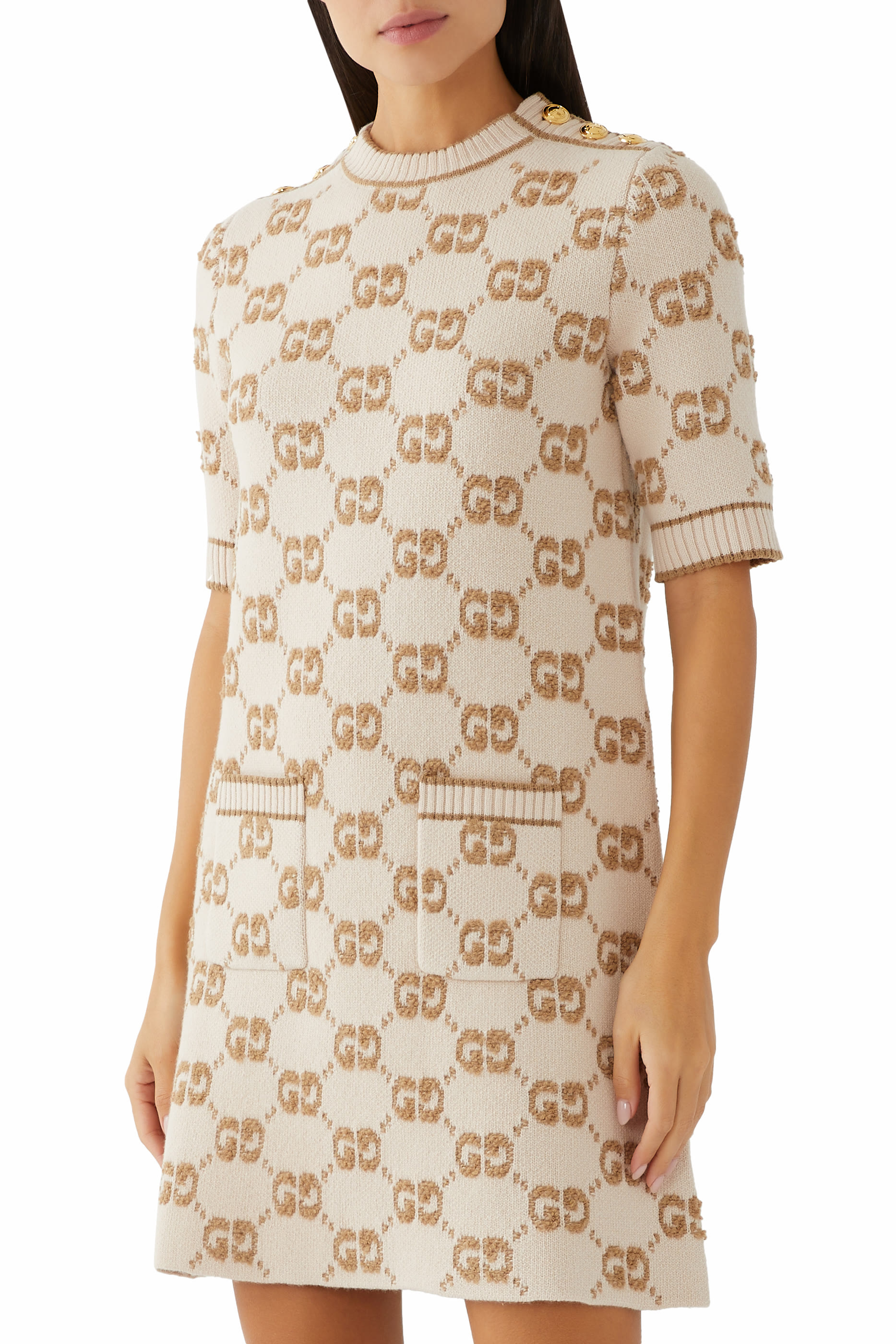 G Wool Bouclé Jacquard Dress
