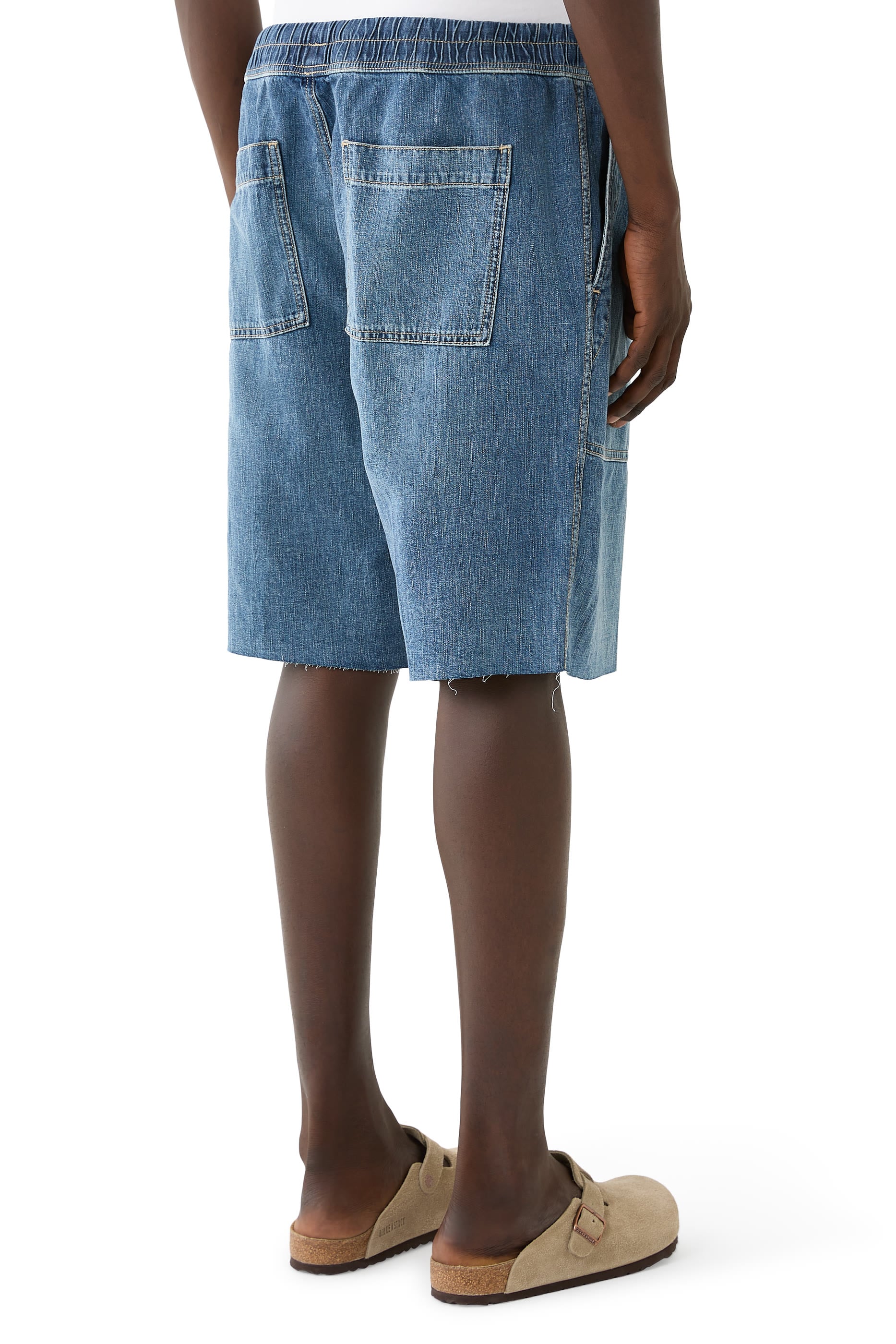 Oversized Patch Pockets Drawstring Shorts