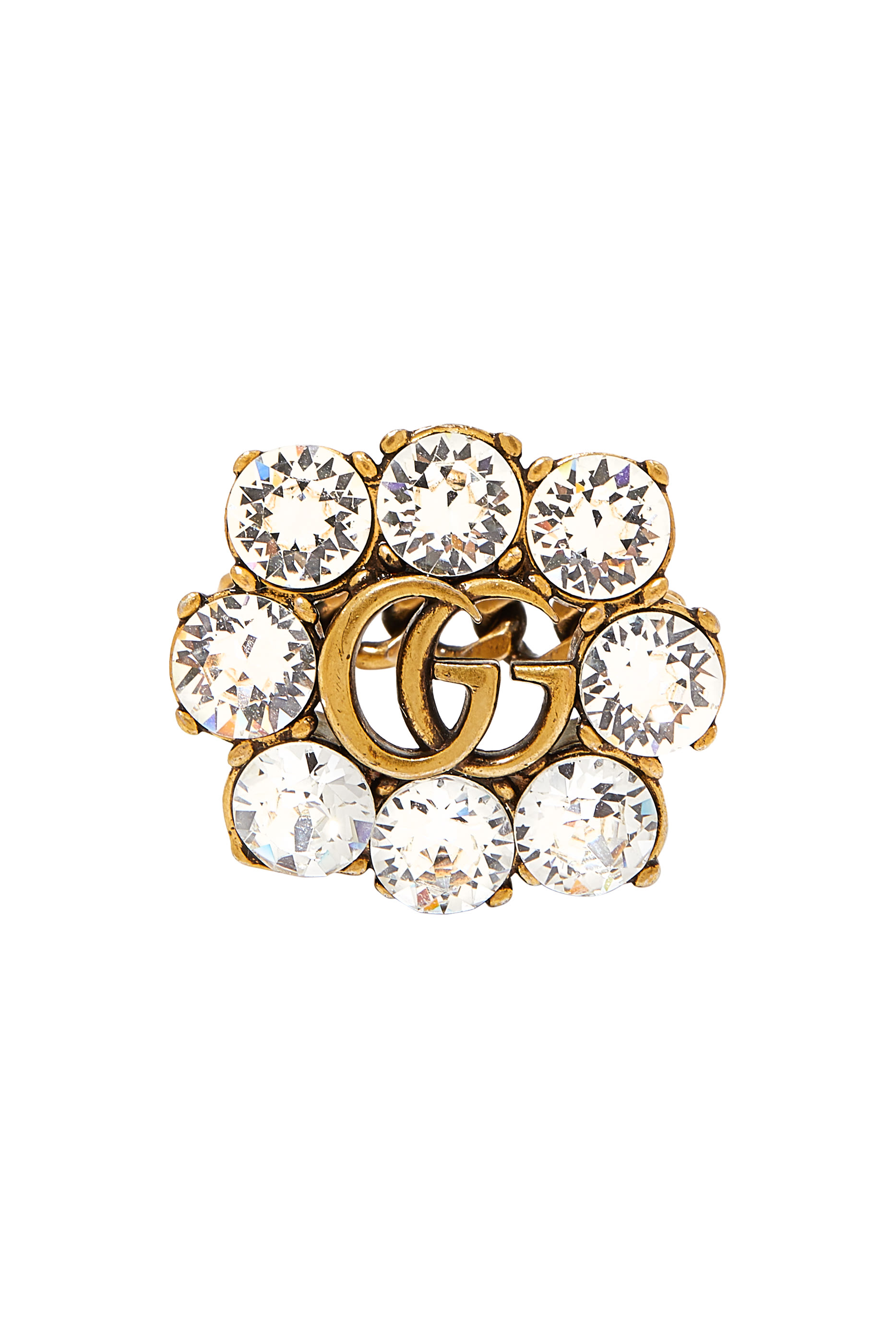 Crystal Double G Ring