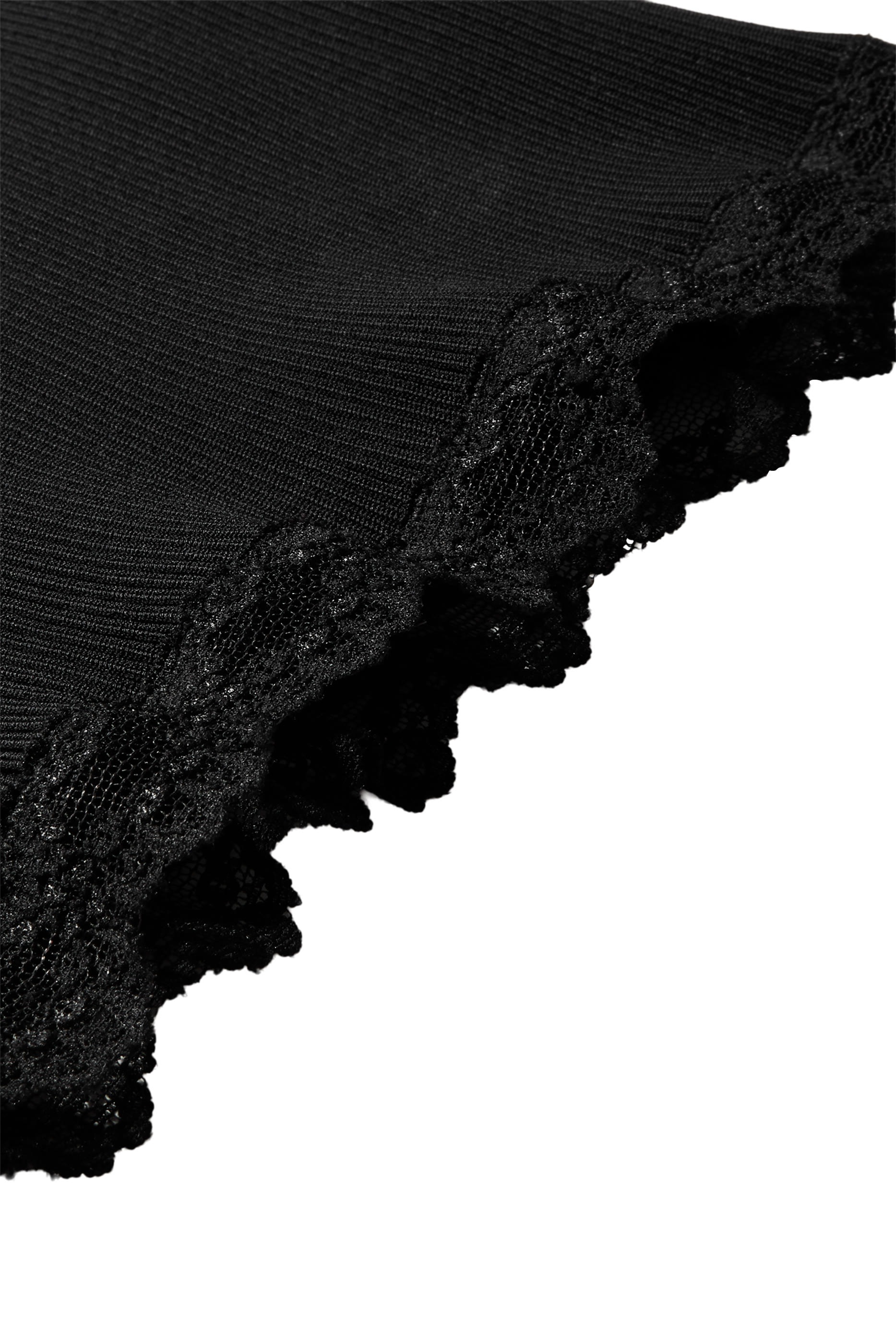 Lace Trim Rib Top