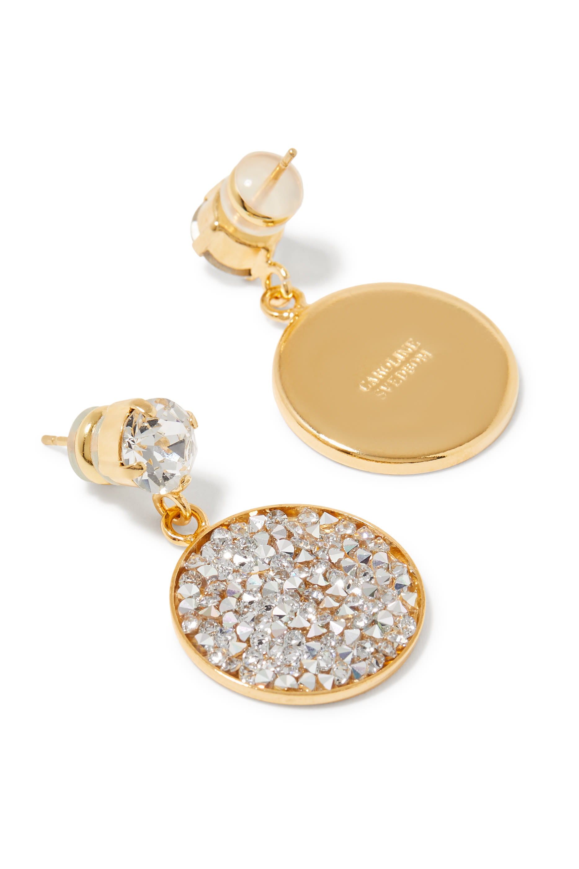 Chloe Rocks Earrings, 18k Gold-Plated Brass & Crystals
