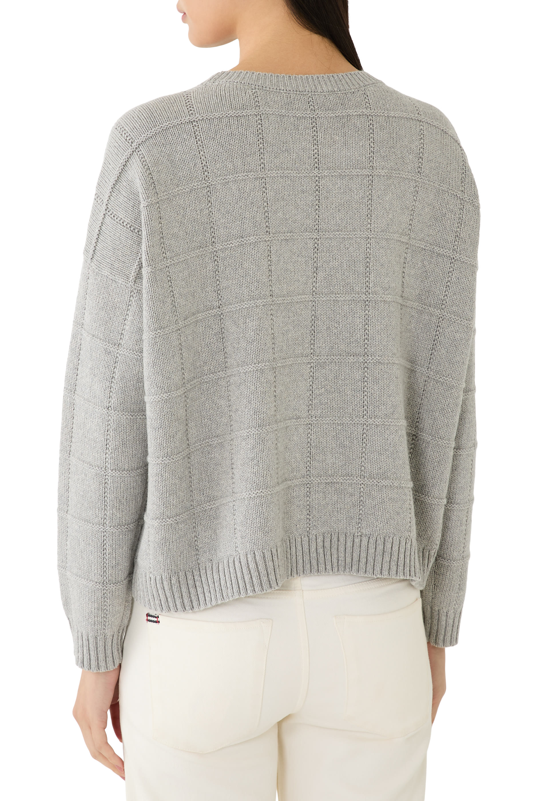 Cotton & Recycled Cashmere Crew Neck Top