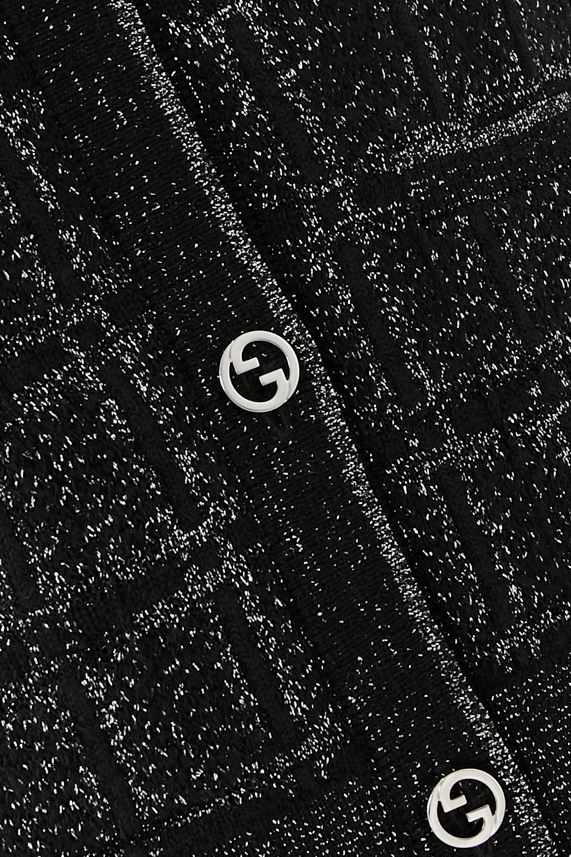 Check Jacquard Wool and Lamé  Cardigan