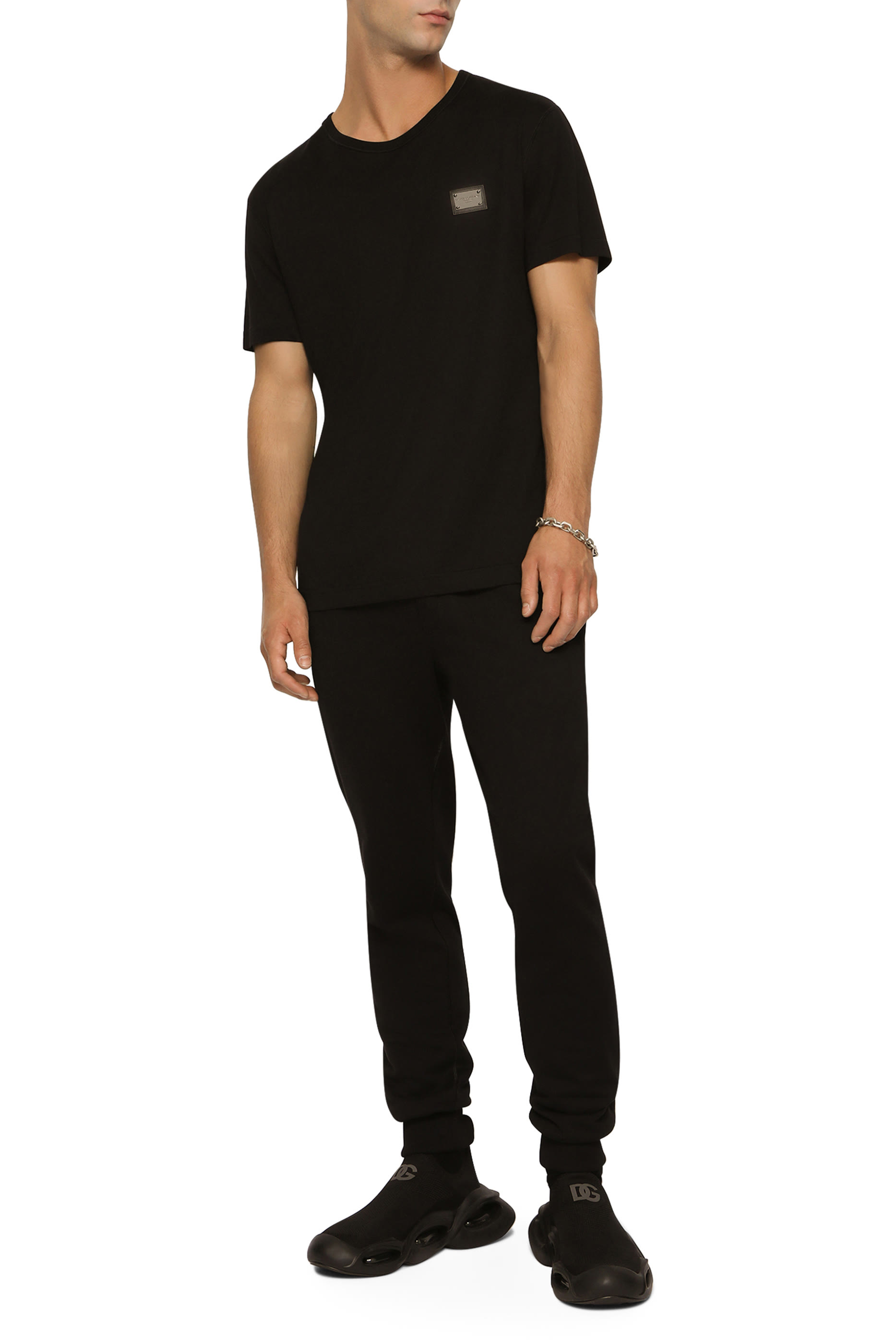 Jersey Jogging Pants with Branded Tag