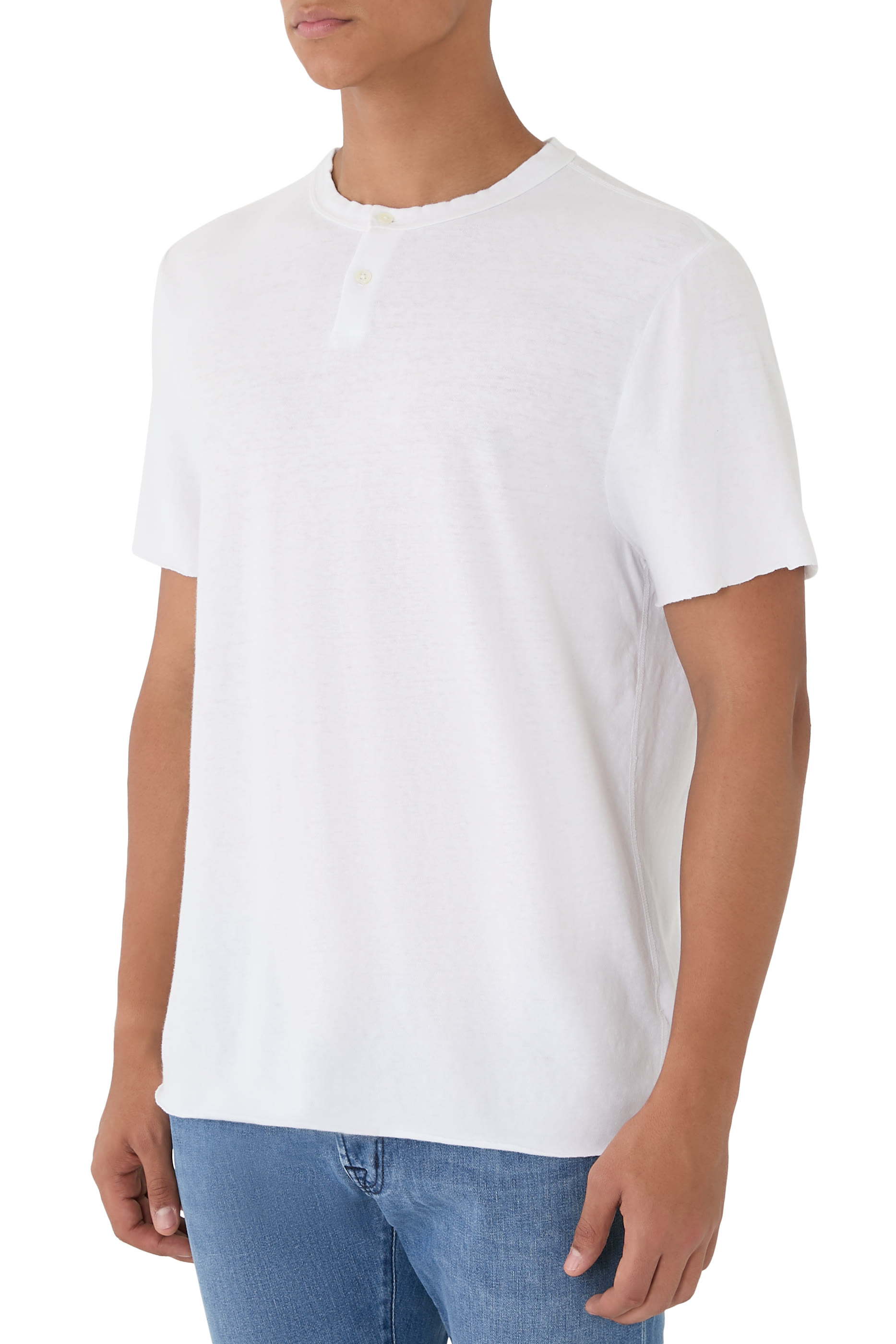 Slub Jersey Short-Sleeved Henley