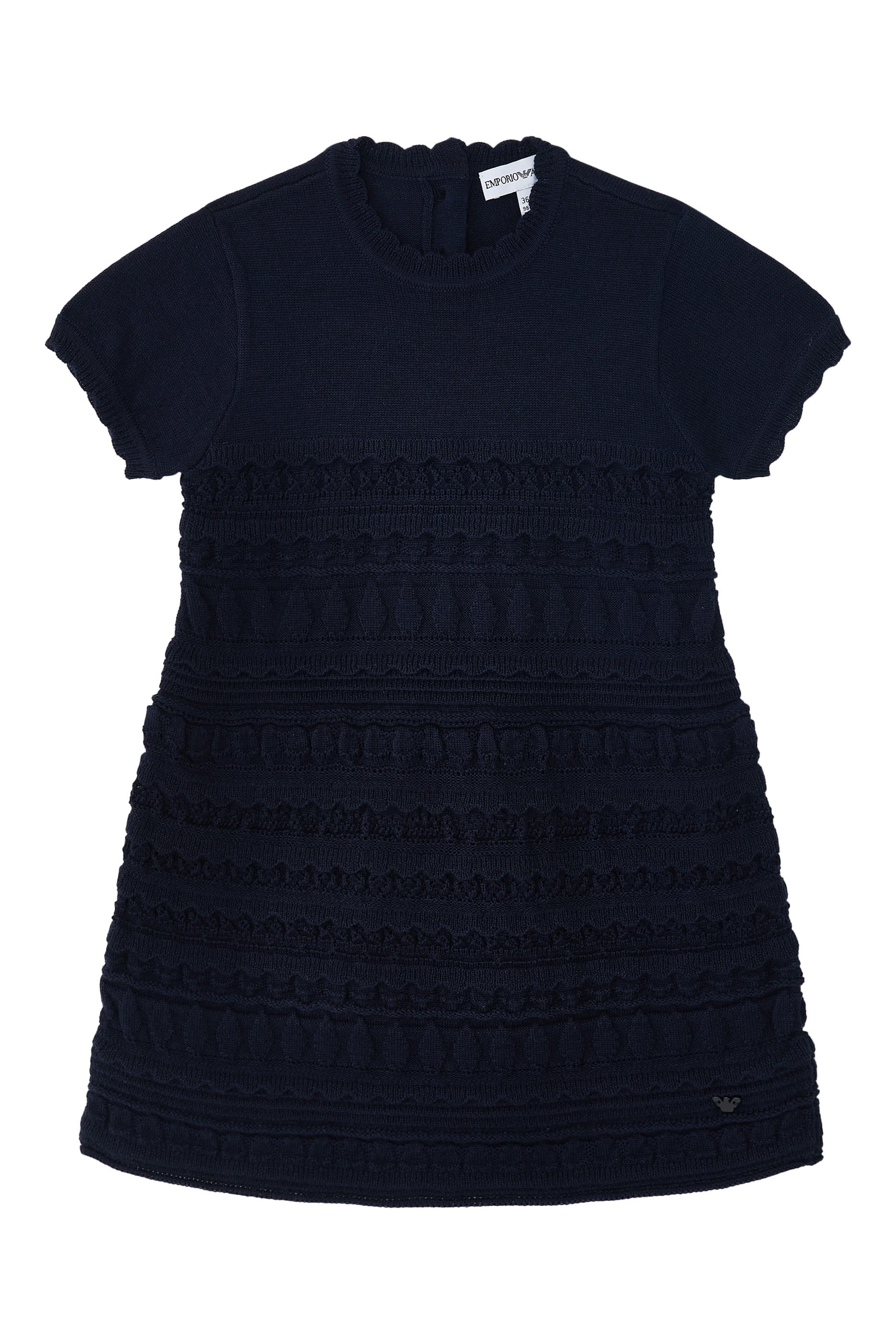 Kids Wool-Blend Knit Dress with Micro Ruffles