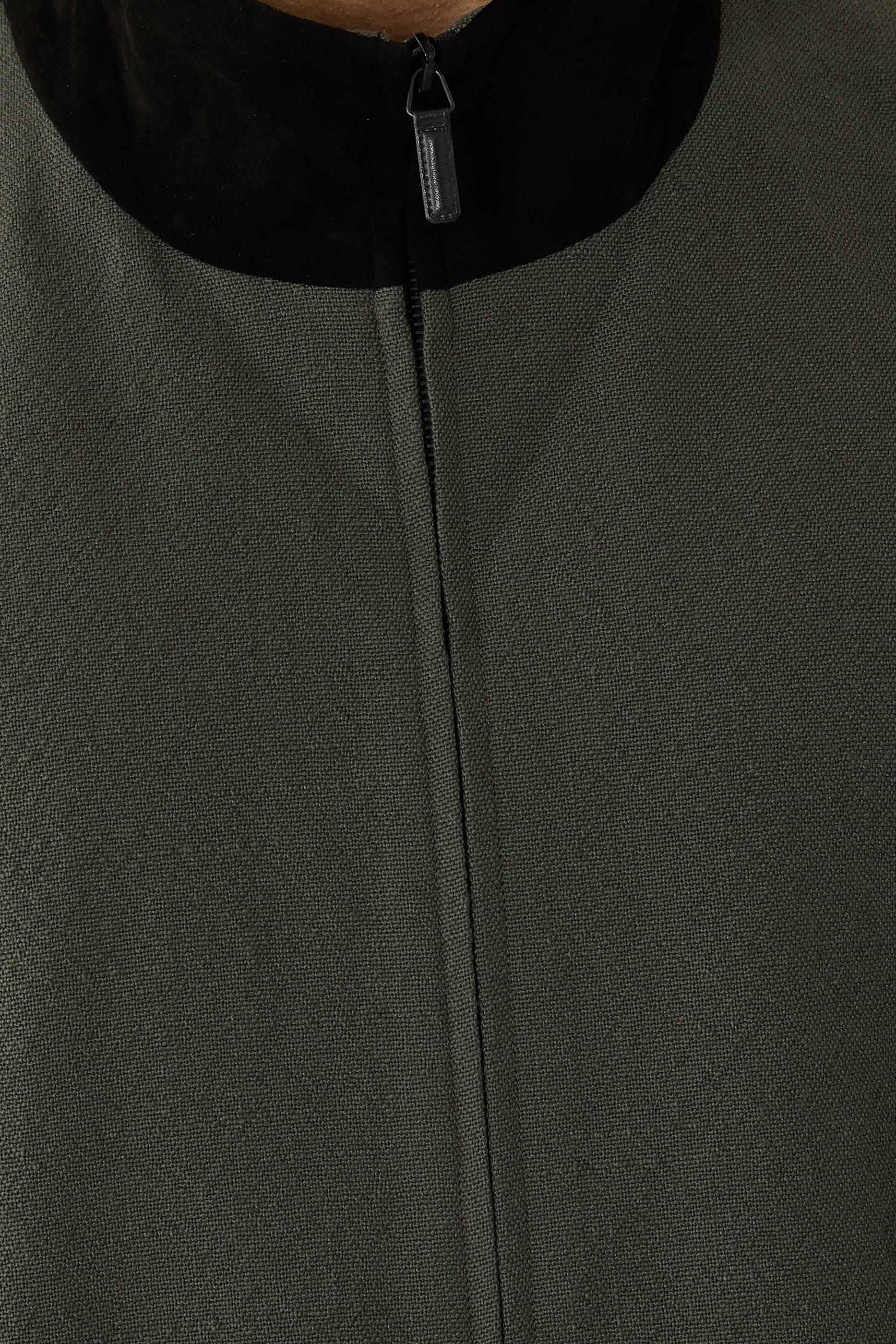 Suede Trimmed Track Jacket