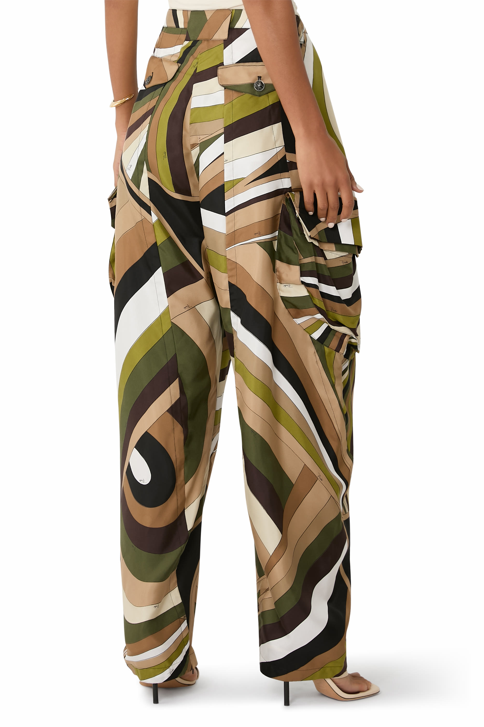 Iride-Print Cargo Trousers