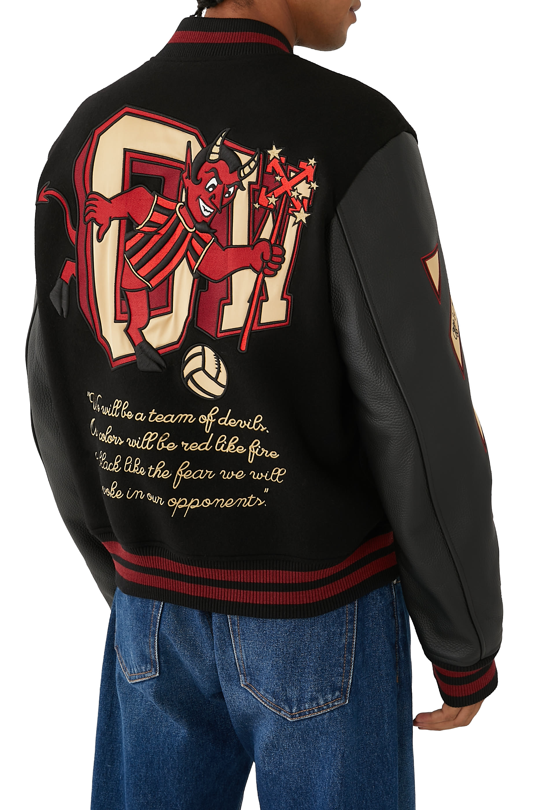 OW x A.C Milan Varsity Jacket
