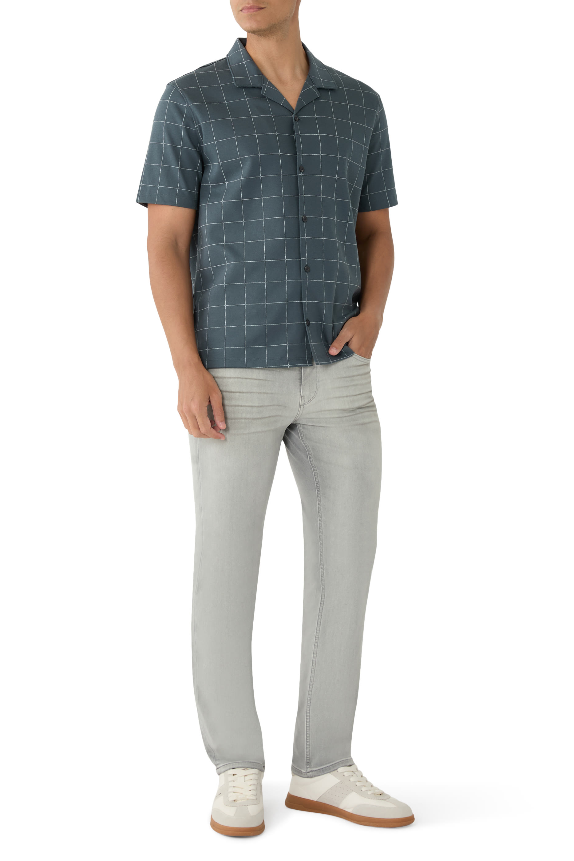 Windowpane Check Camp Shirt