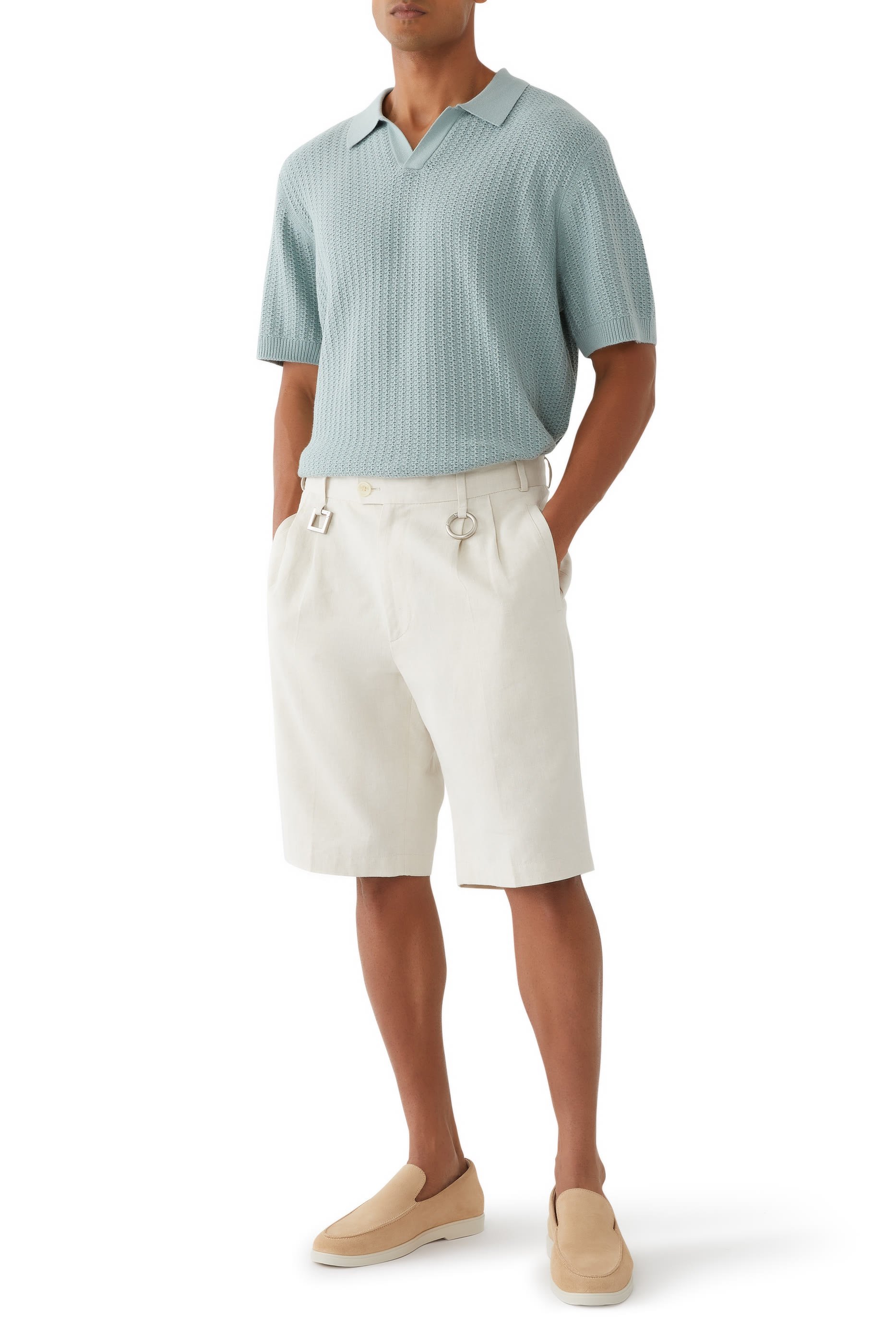 Crafted Rib Johnny Collar Polo Shirt