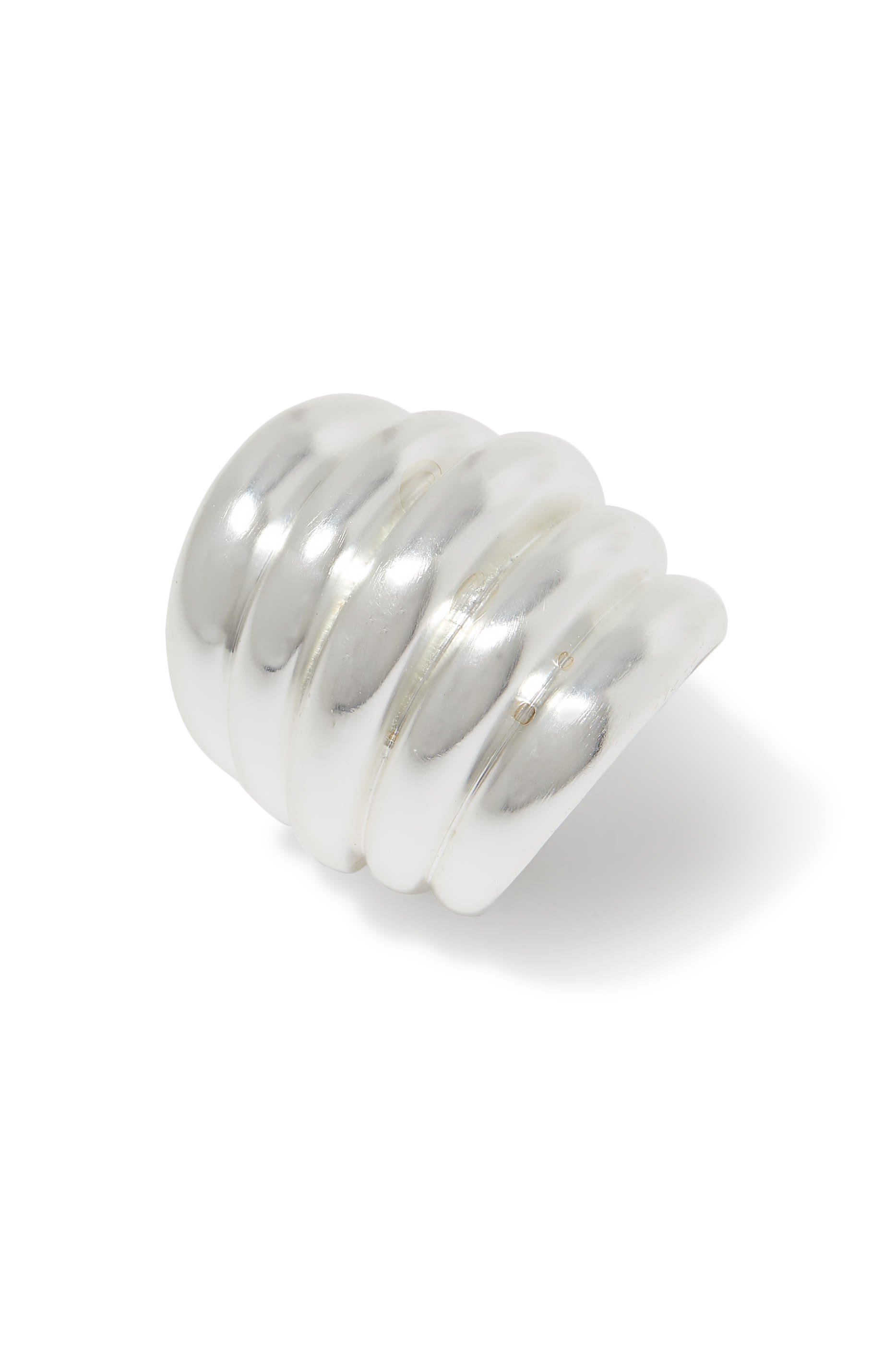 Ribbed Ring, Silver Plated Brass