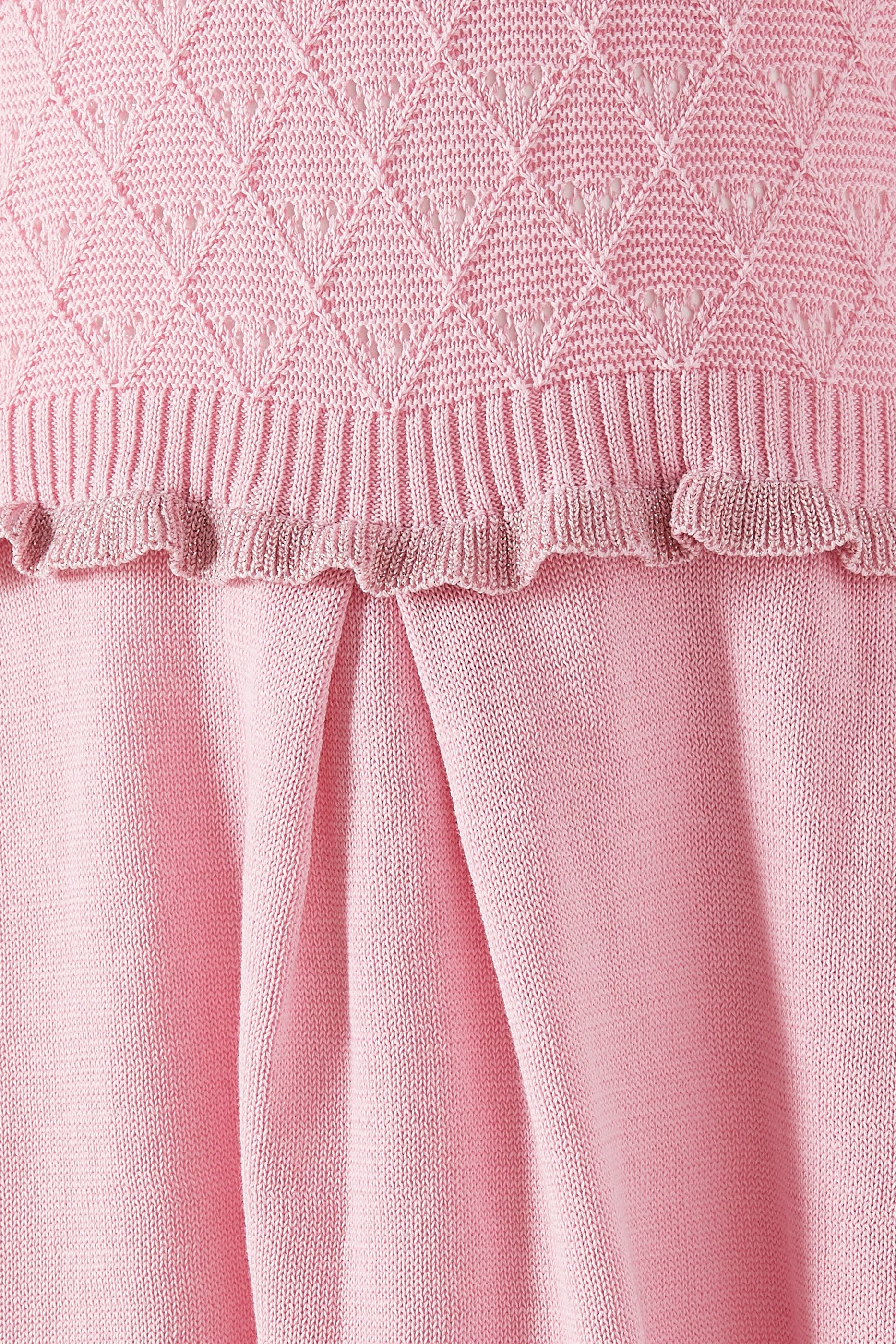 Kids Knit Dress with Lurex Ruffles