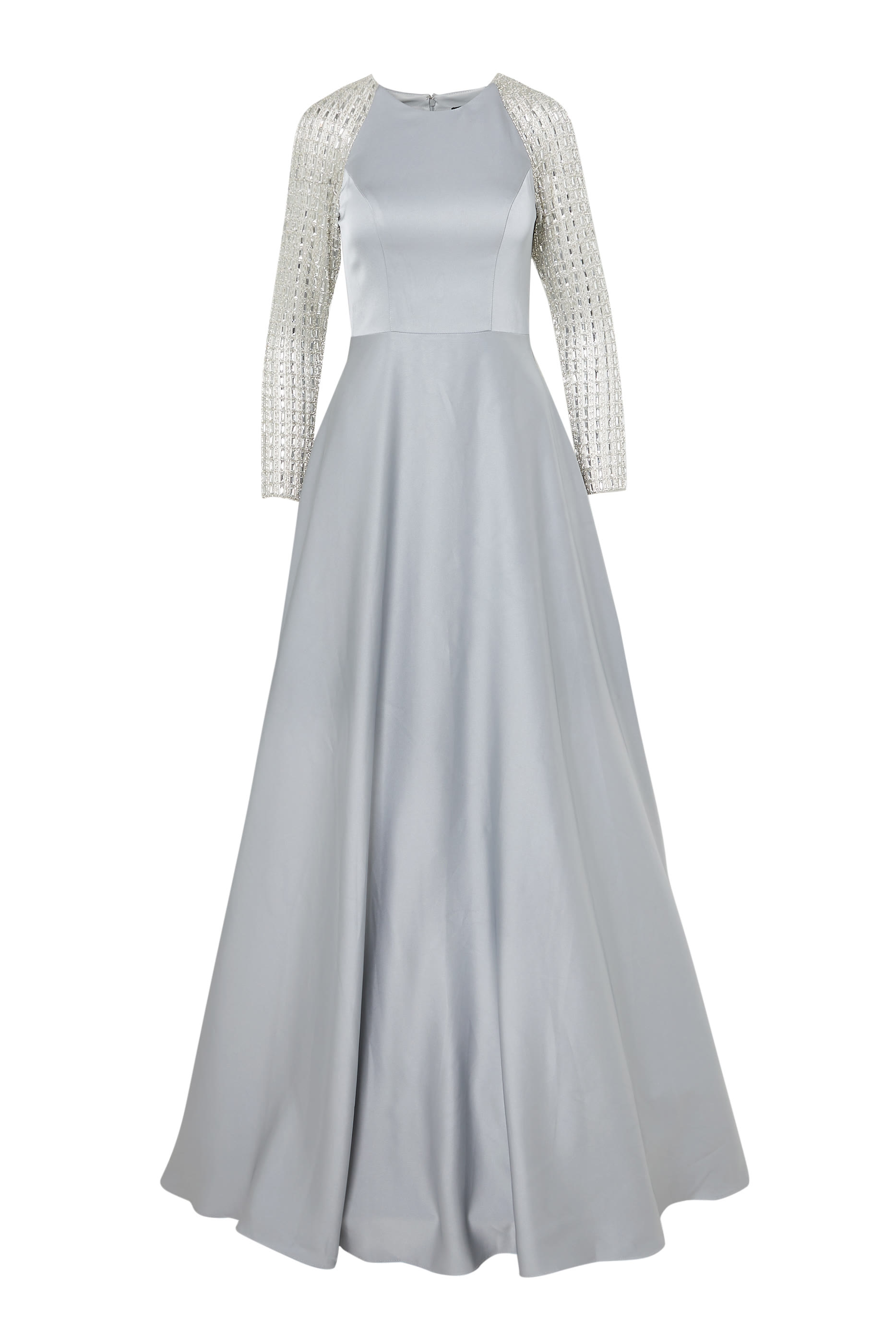 Embroidered Long Sleeve Gown