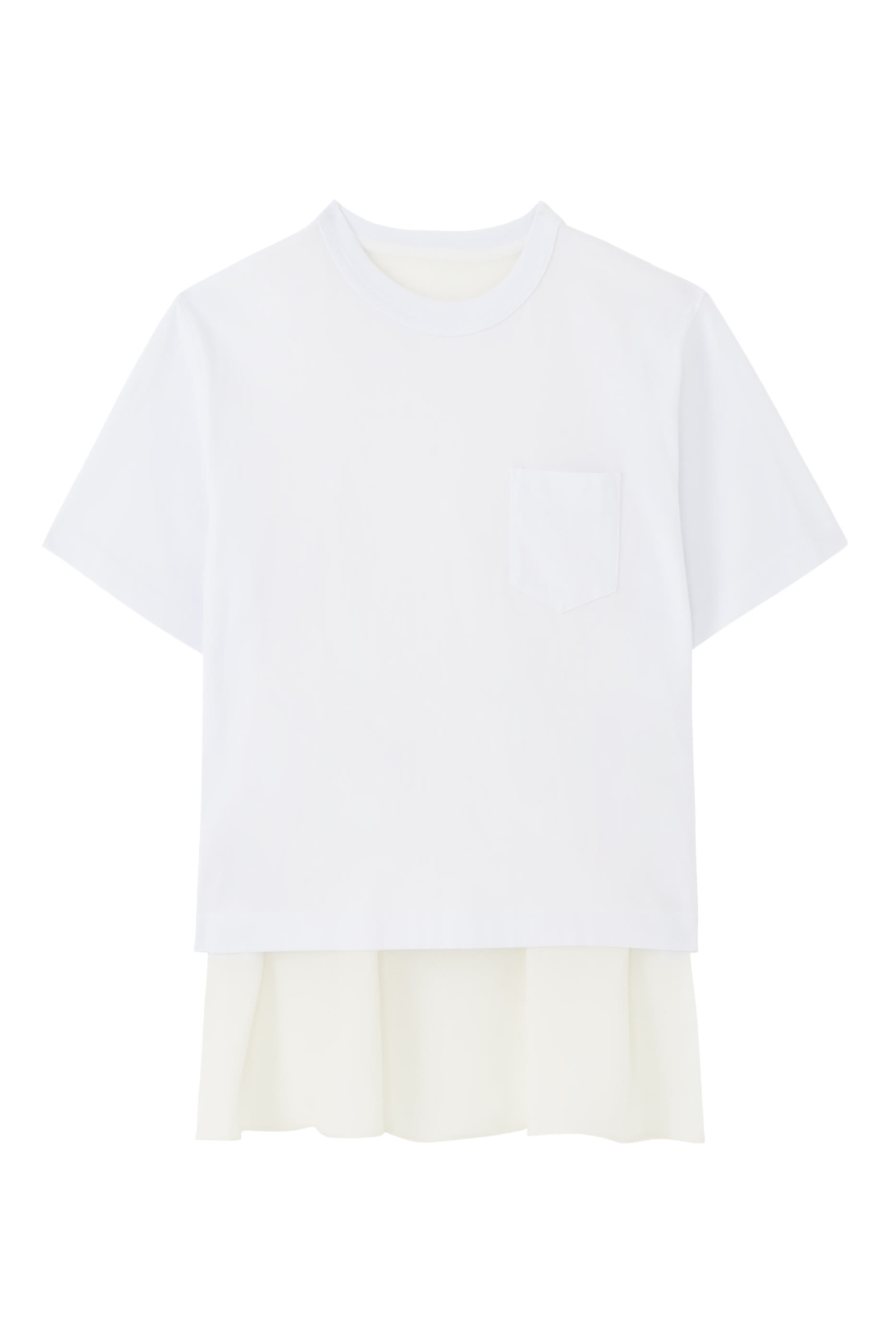 Nylon Twill Mix Cotton Jersey T-Shirt