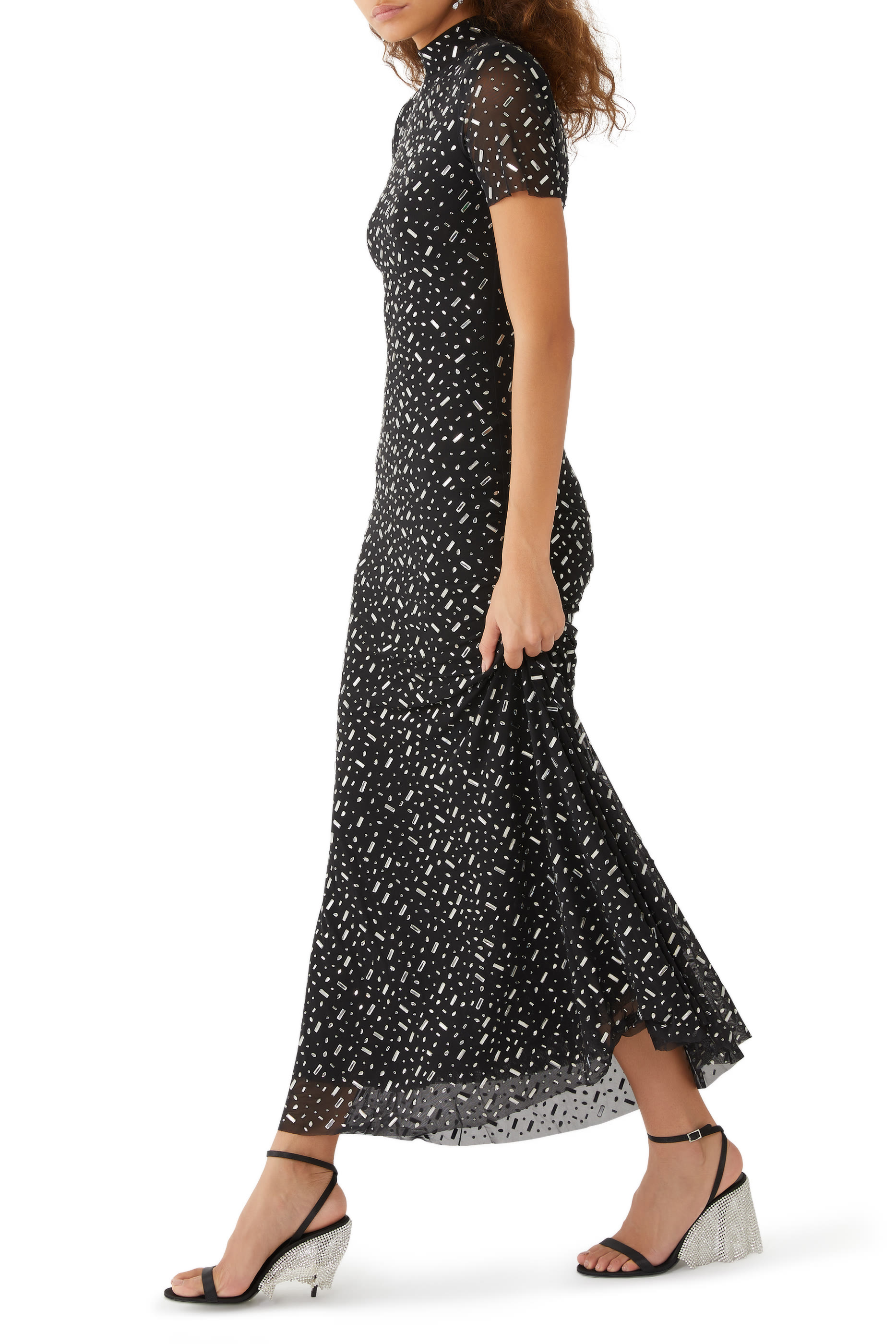 Tulle 90 Slingback Pumps with Ankle Strap