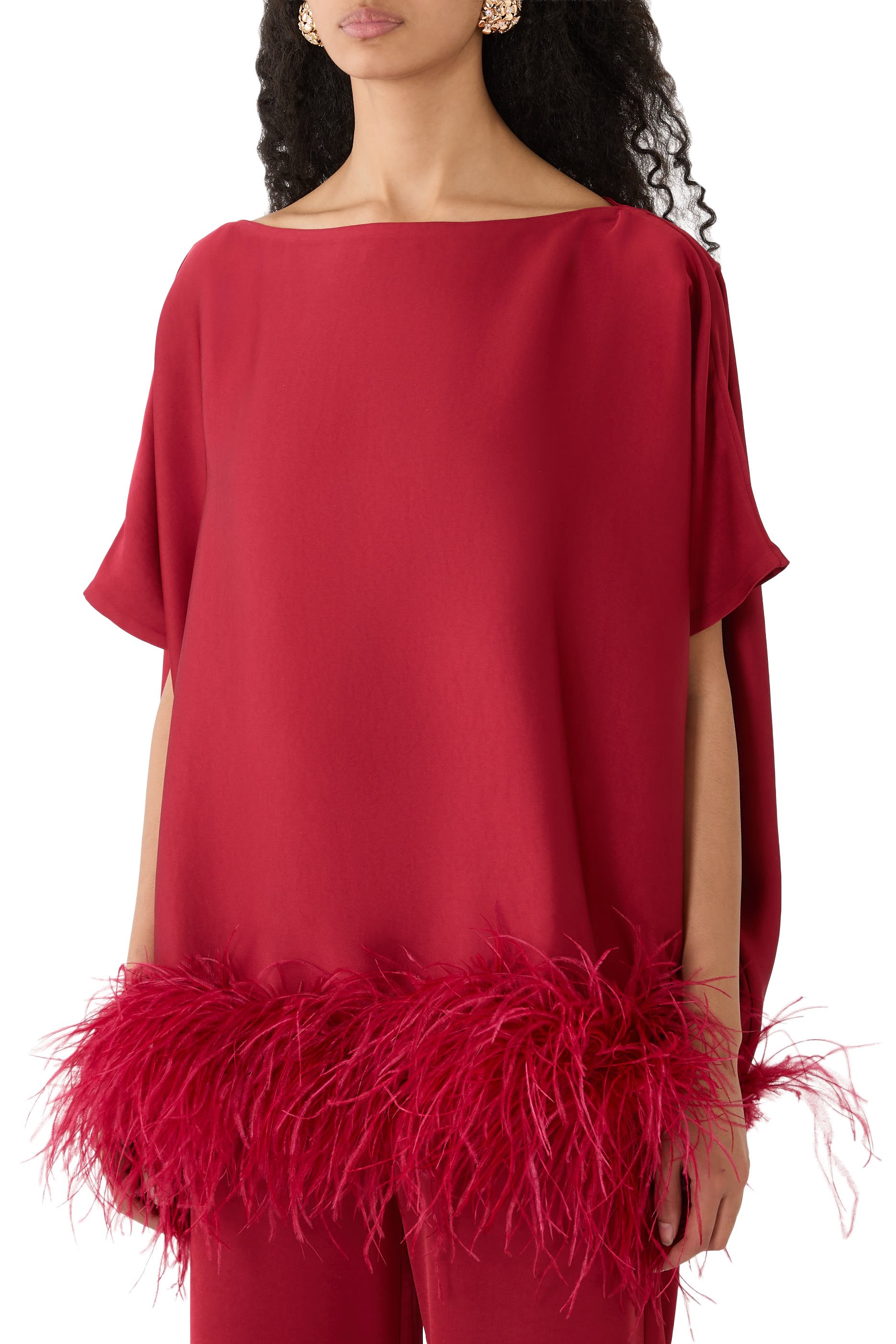 Viscose Top with Feathers 