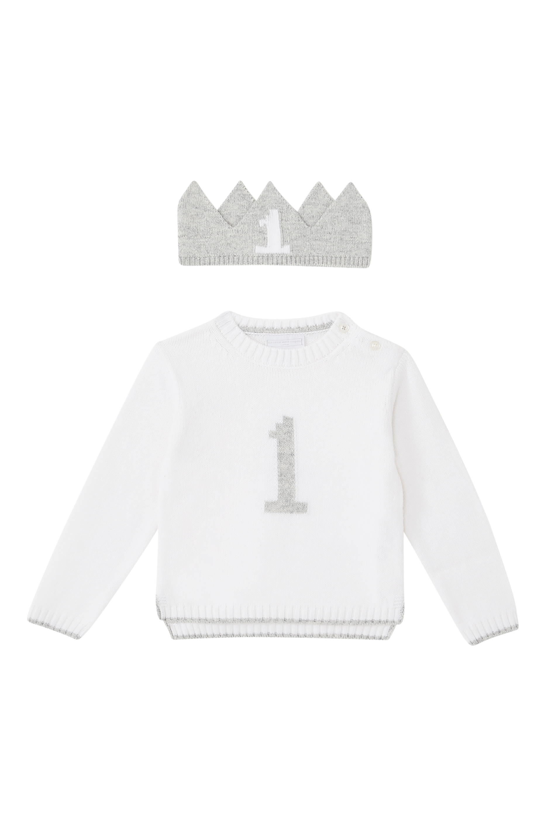 Kids Organic Cotton Blend My 1st Birthday Jumper & Crown Gift Set