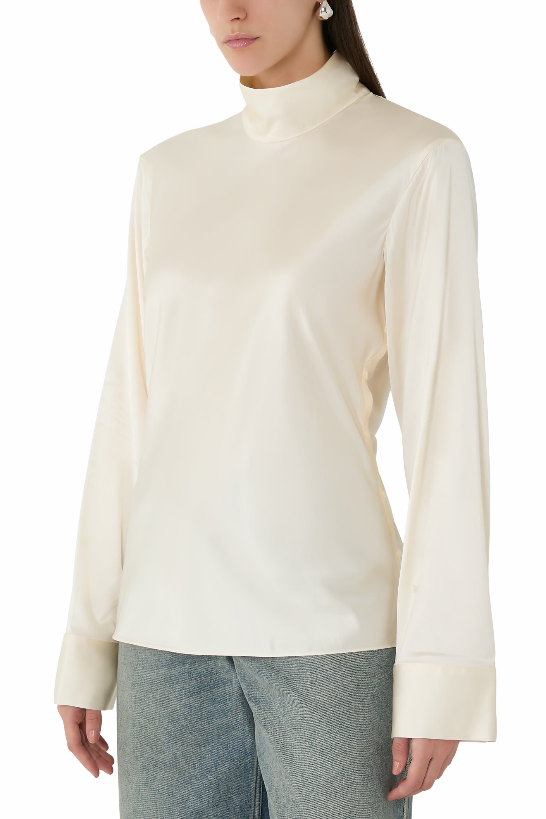 Off-Shoulder Satin Top 