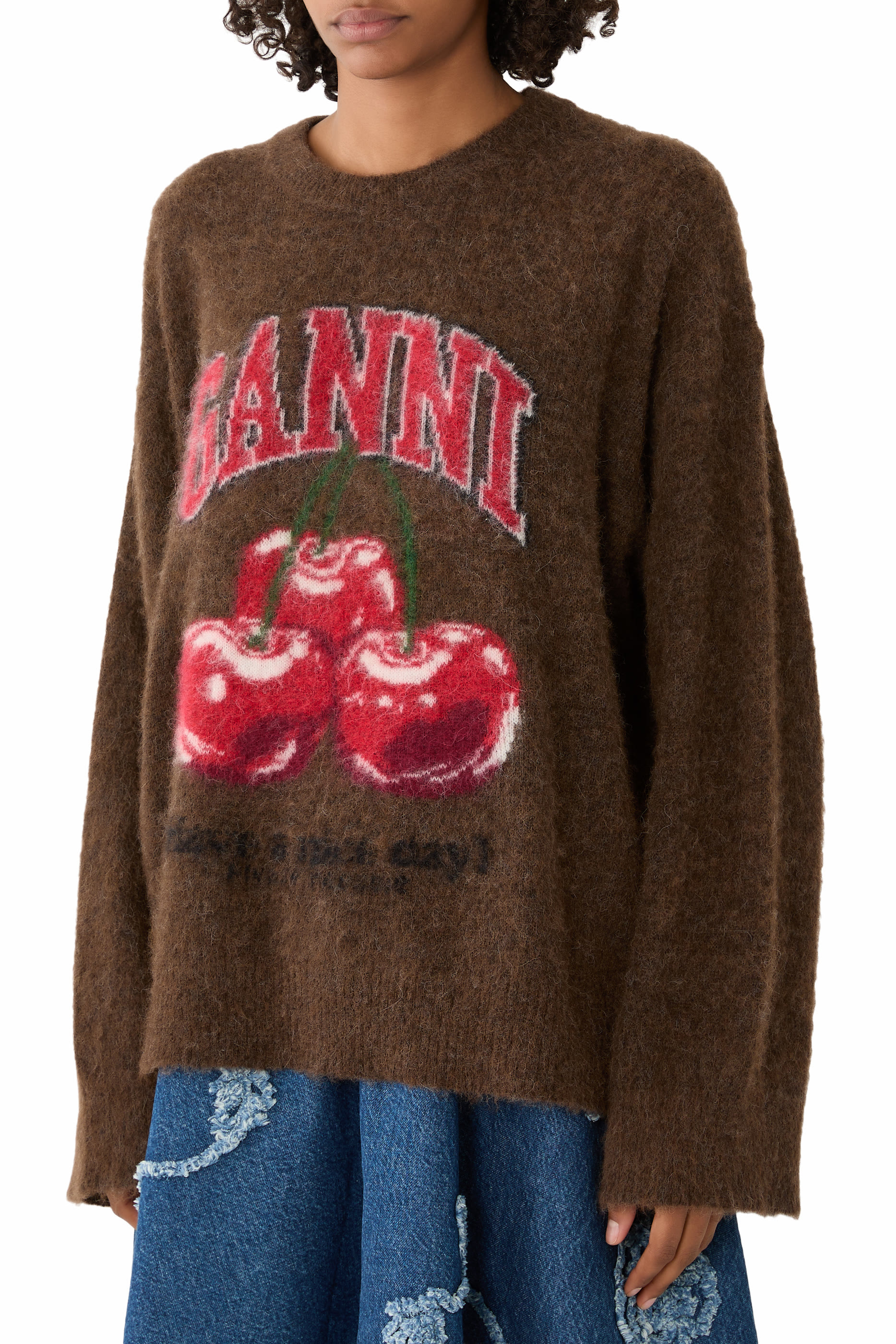 Brushed Alpaca Graphic Oversized Sweater