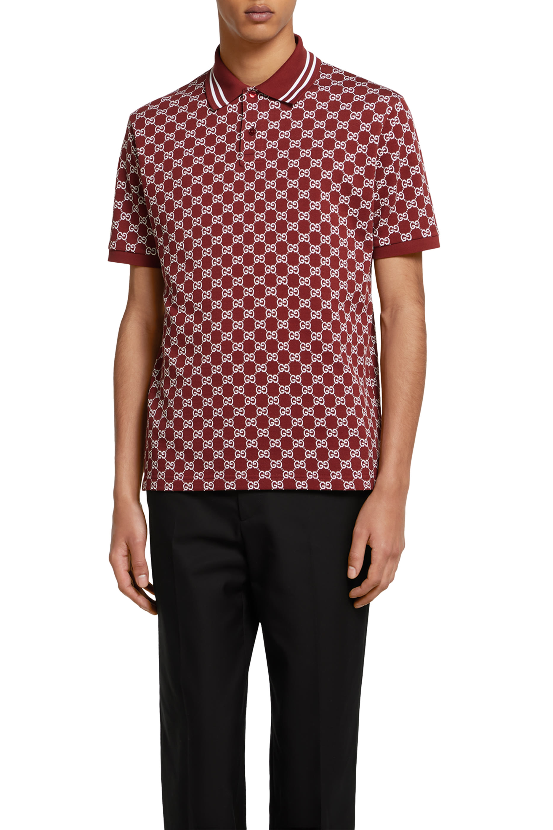 GG Cotton Piquet Jacquard Polo Shirt