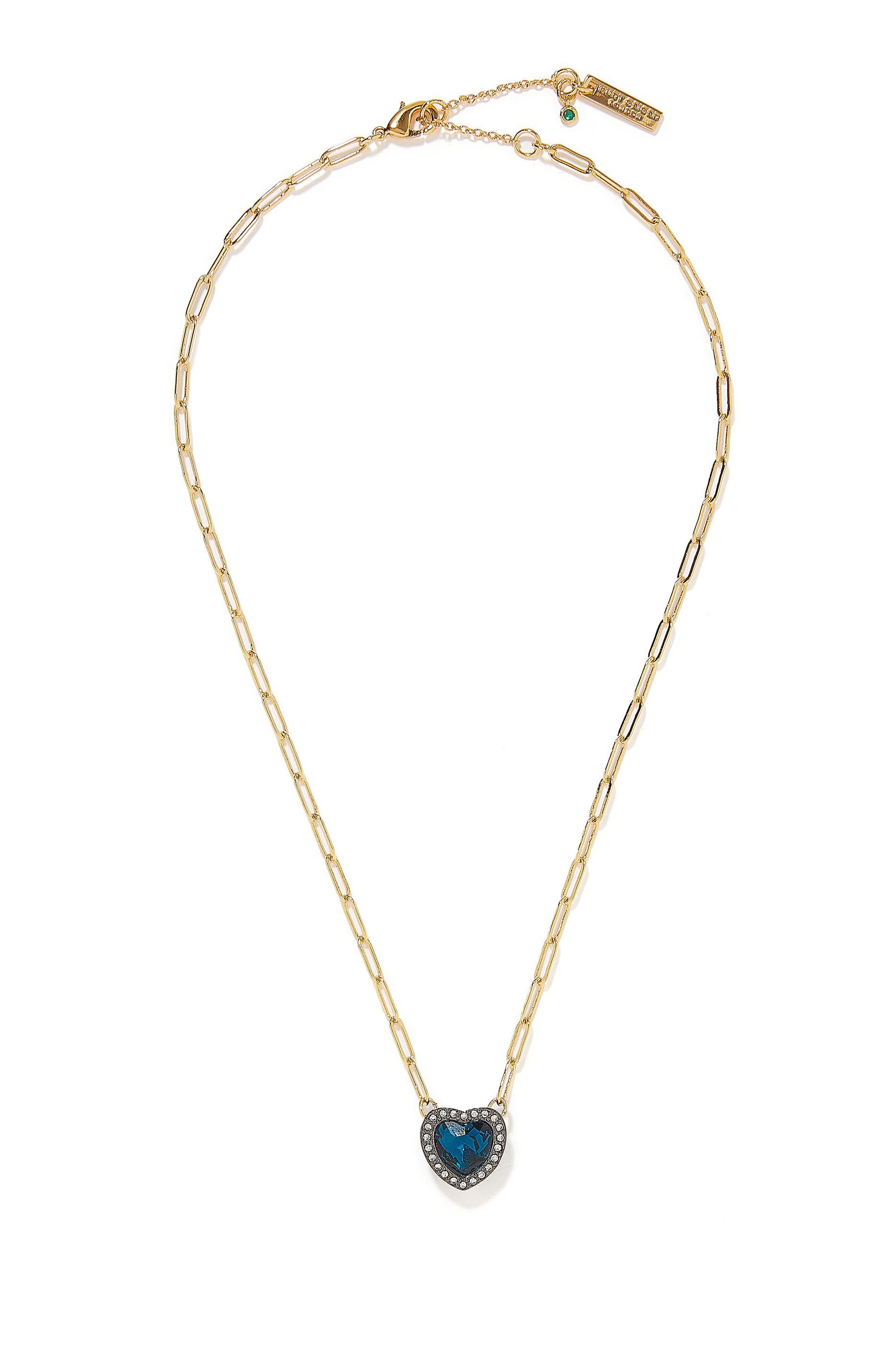 Heart Halo Necklace, Metal & Crystal