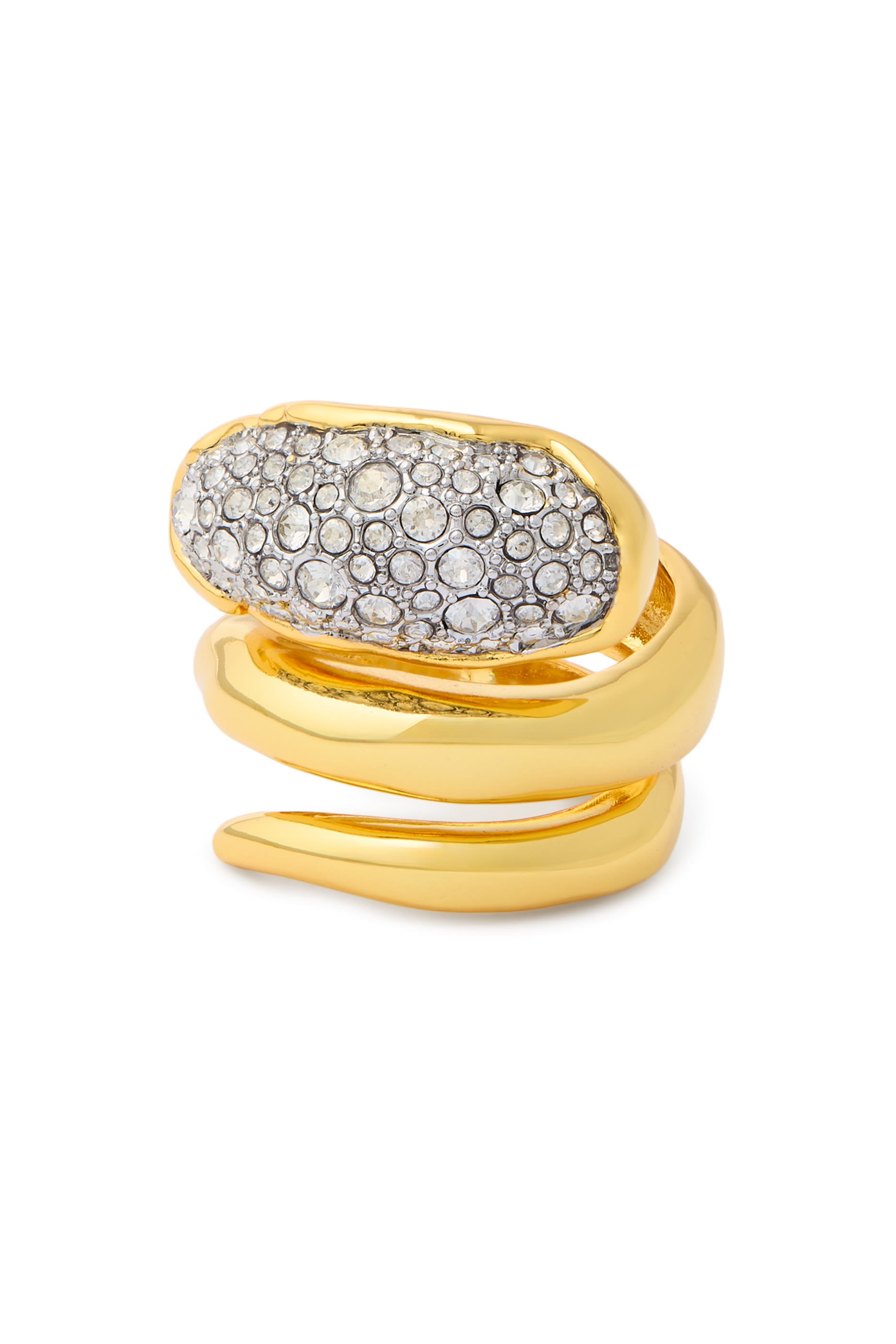 Solanales Crystal Coiled Pebble Ring