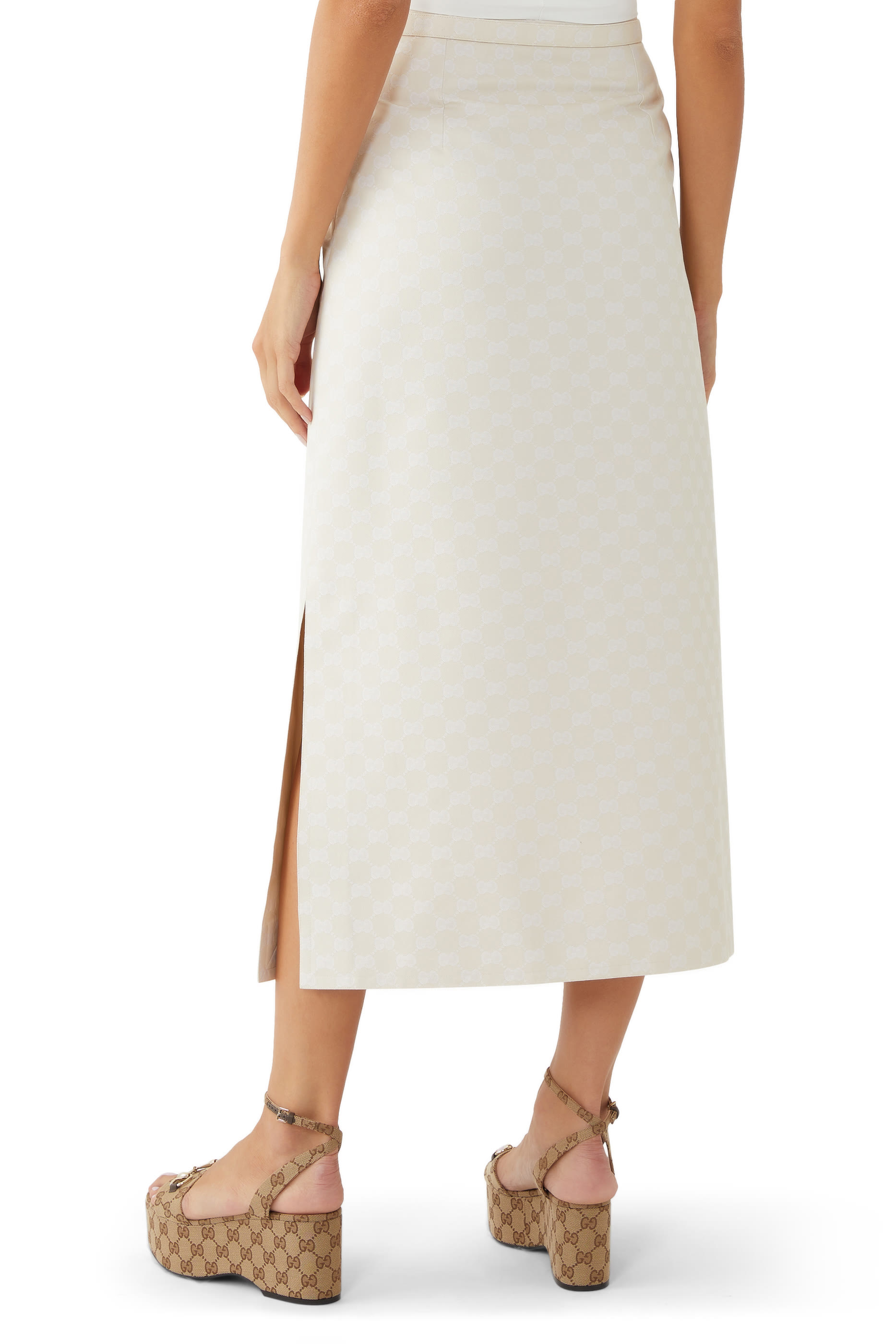 GG Cotton Gabardine Skirt