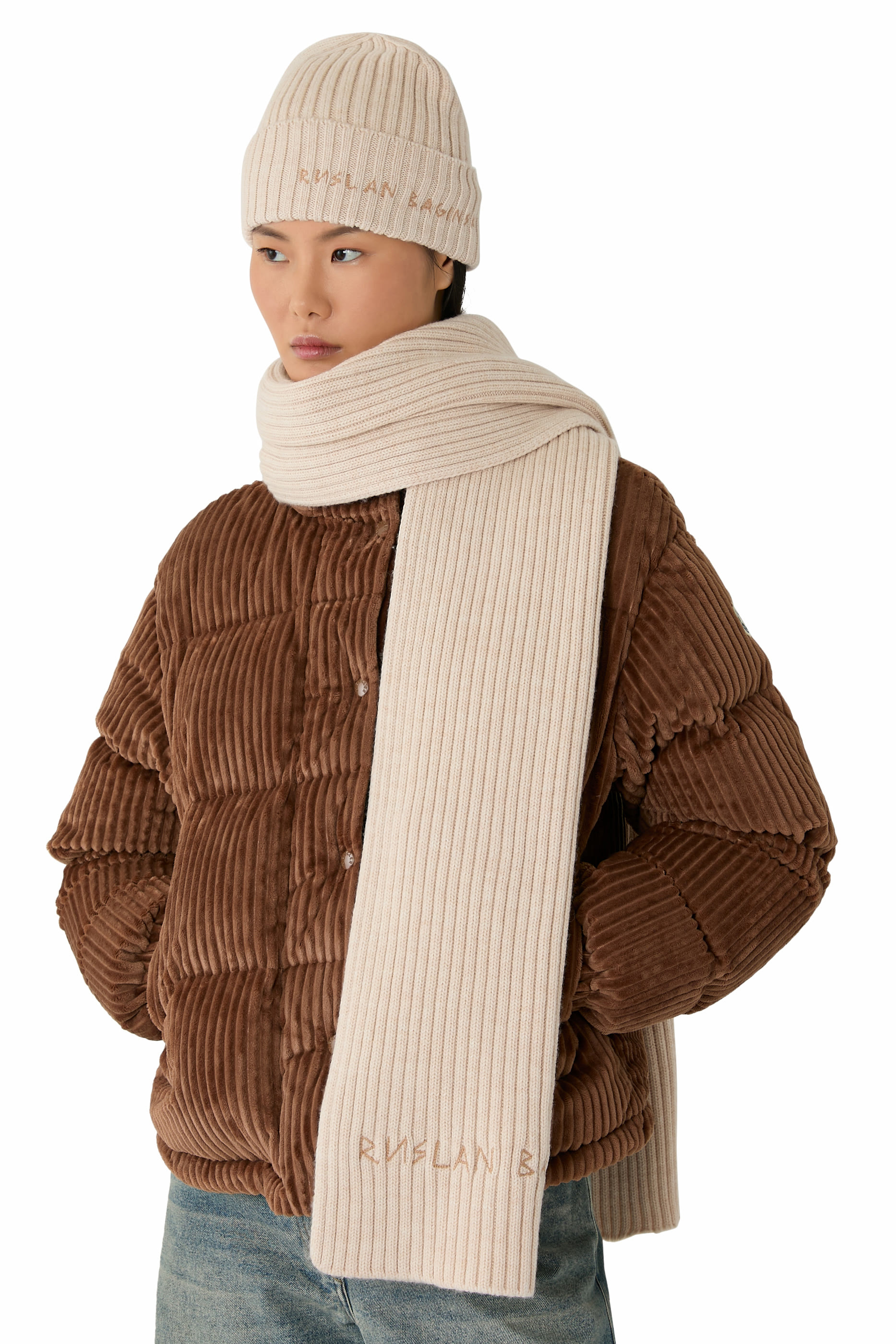 Monogram-Embroidered Wool Beanie