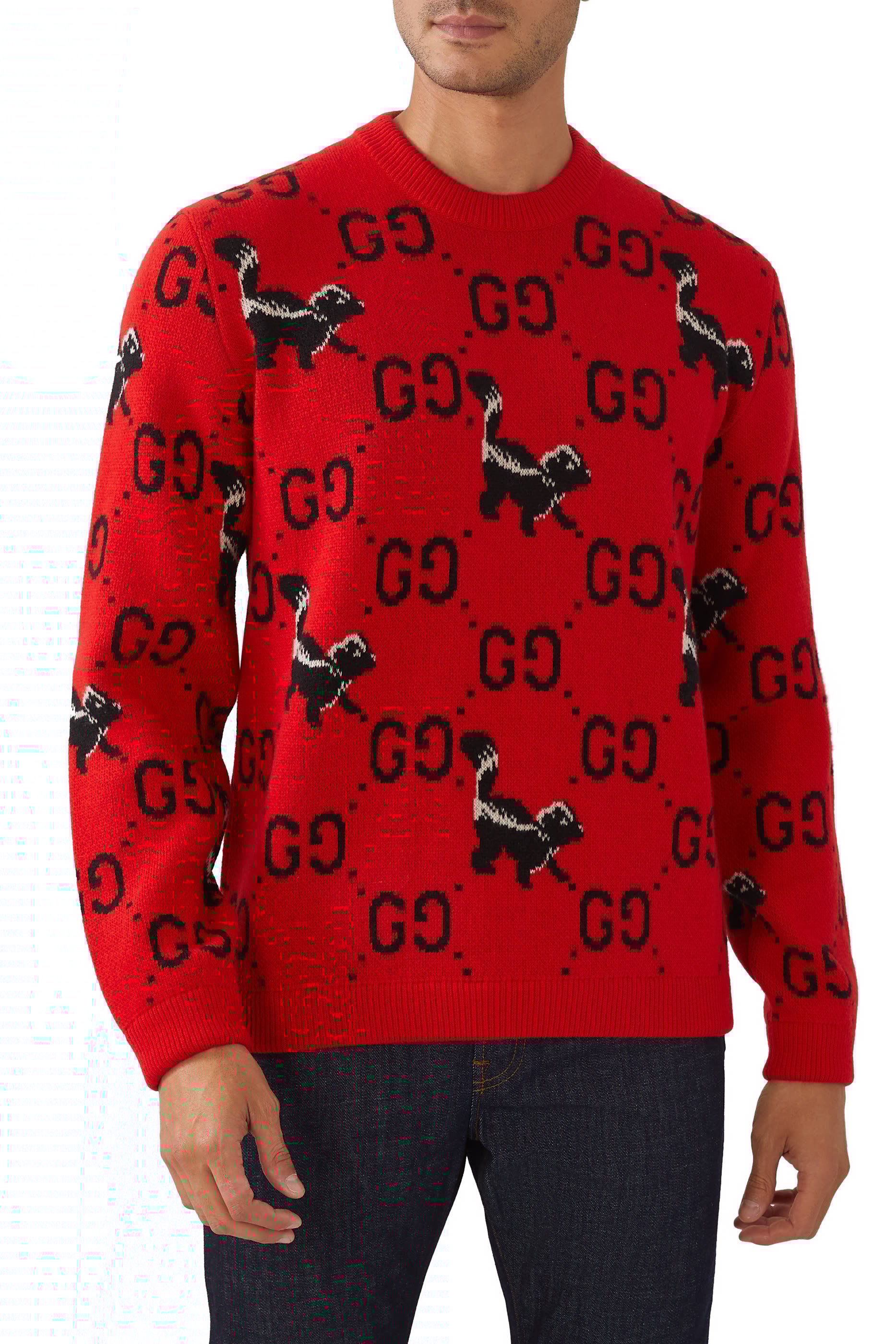 GUCCI レッド セーター スカンク GUCCI レッド セーター スカンク