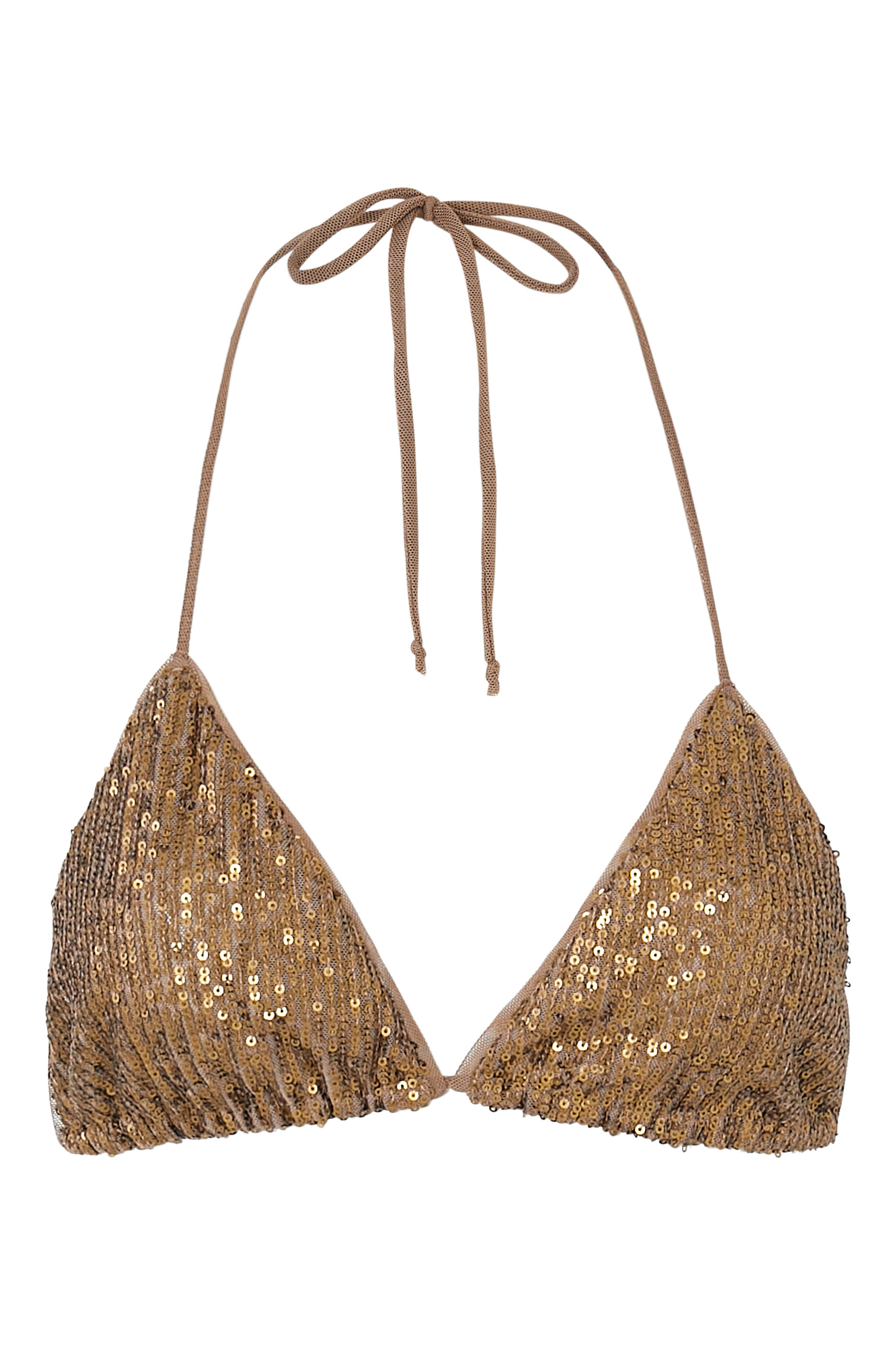 Sequin String Triangle Bikini Top