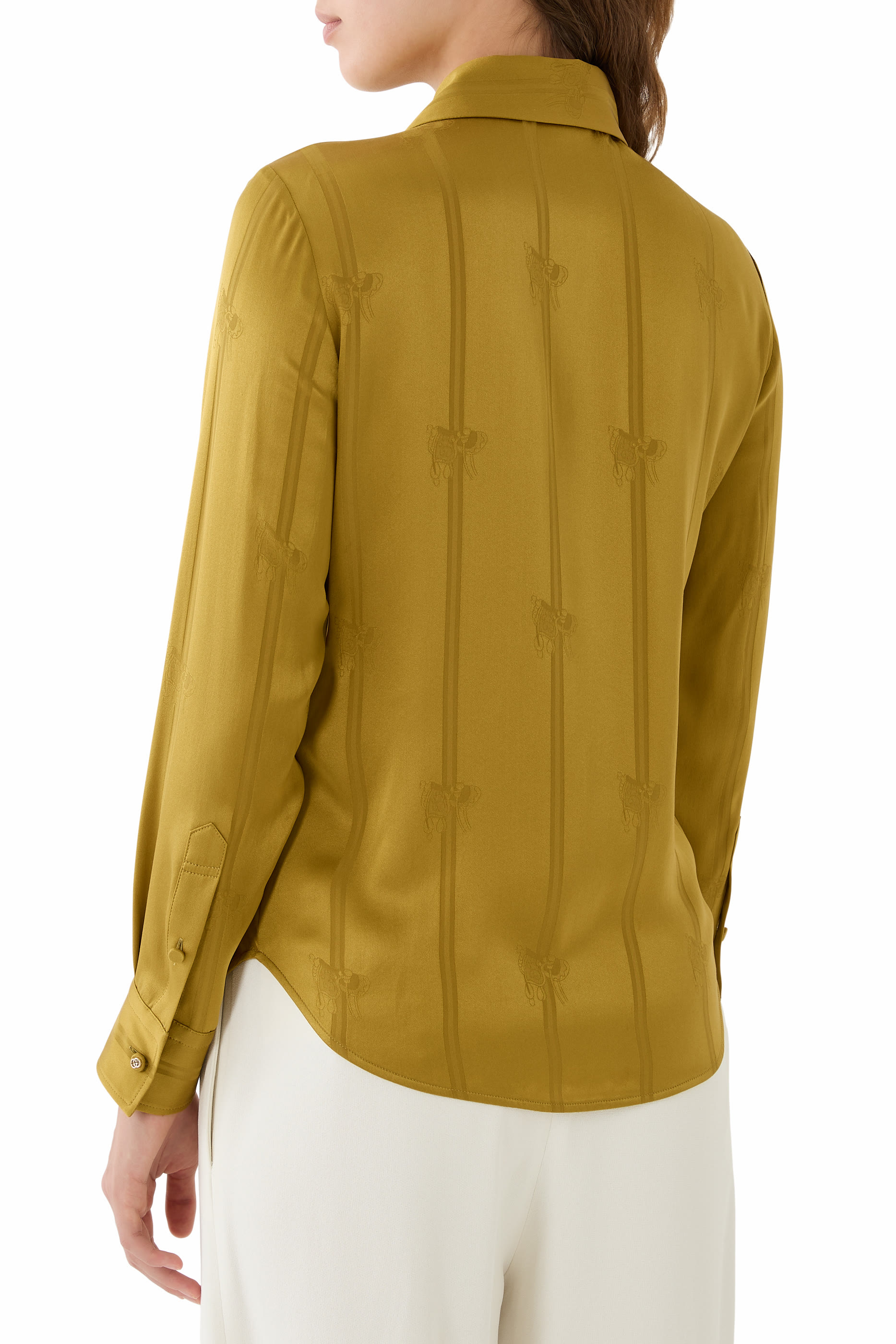 Equestrian Silk Jacquard Shirt