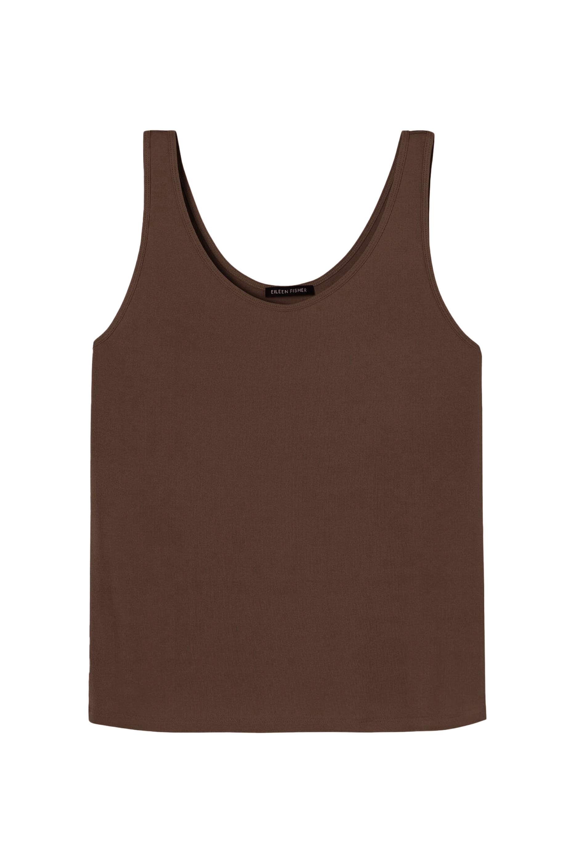 Stretch Silk Jersey Scoop Neck Tank Top